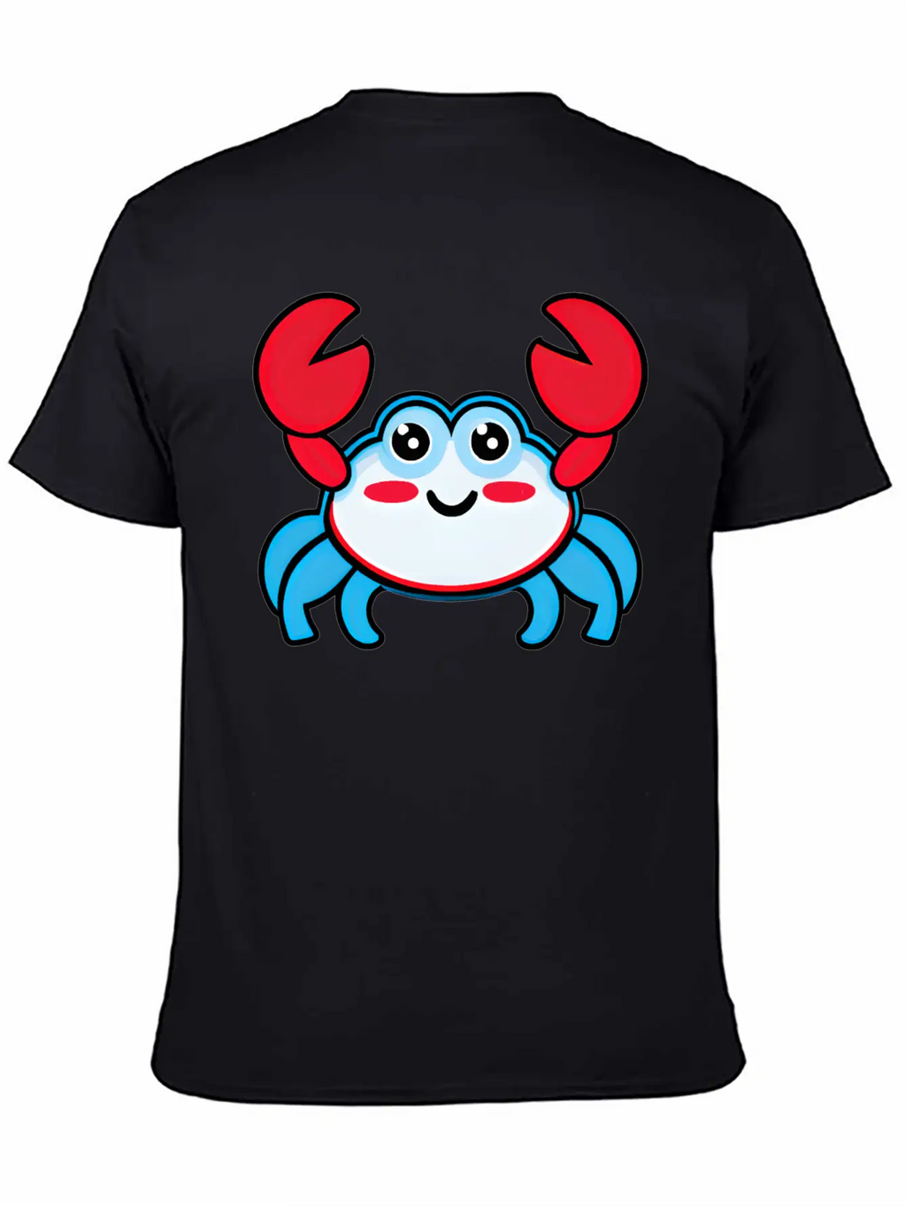 Red, White, And Blue Happy Crab Stylish Everyday T-Shirt – Unisex Basic Cotton Tee