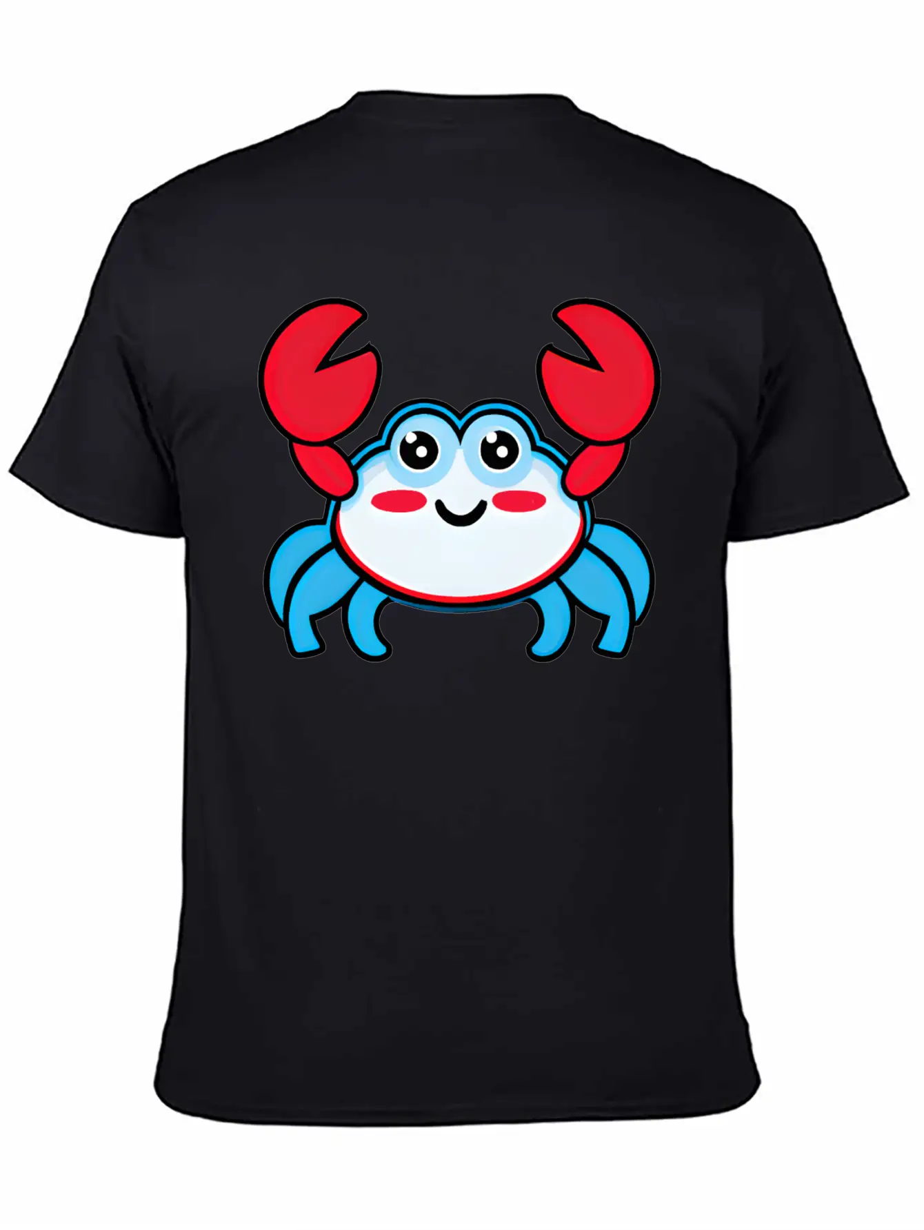 Red, White, And Blue Happy Crab Stylish Everyday T-Shirt – Unisex Basic Cotton Tee