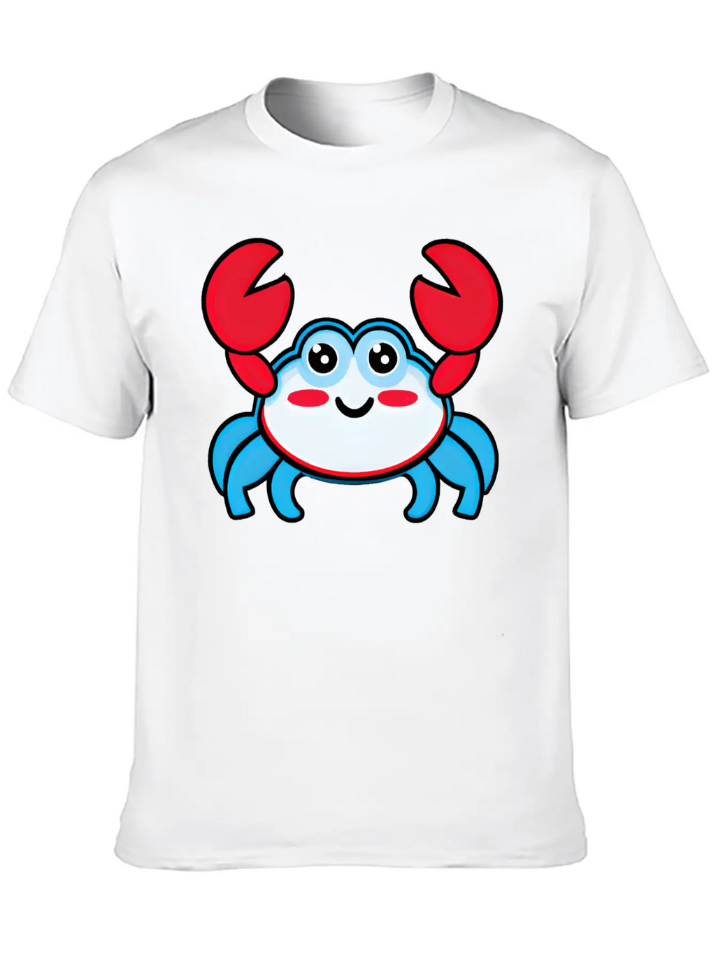 Red, White, And Blue Happy Crab Stylish Everyday T-Shirt – Unisex Basic Cotton Tee
