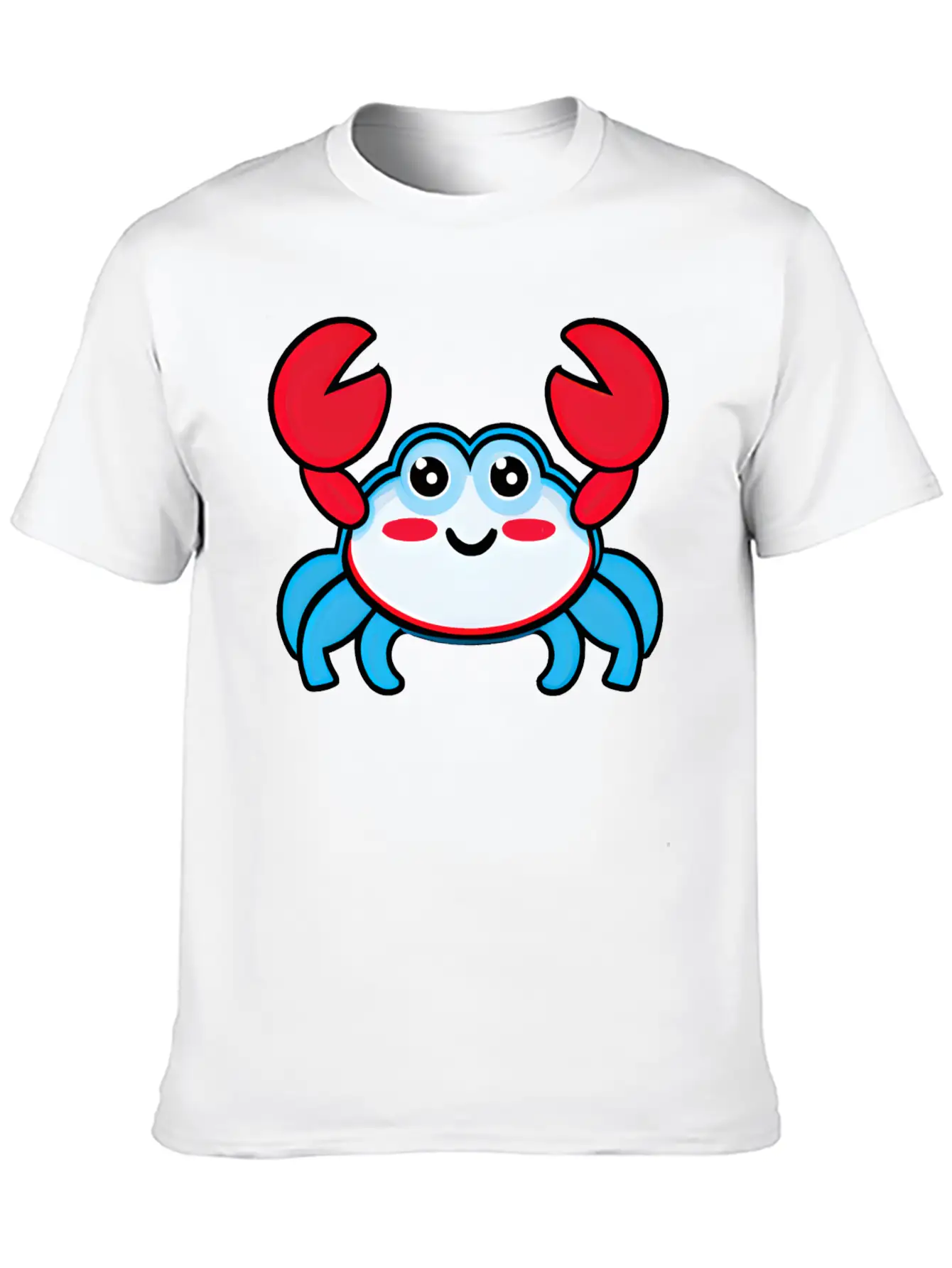 Red, White, And Blue Happy Crab Stylish Everyday T-Shirt – Unisex Basic Cotton Tee