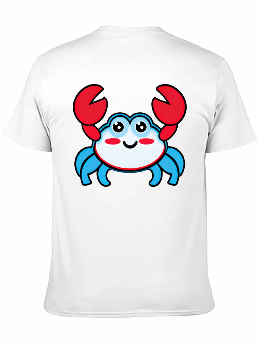 Red, White, And Blue Happy Crab Stylish Everyday T-Shirt – Unisex Basic Cotton Tee