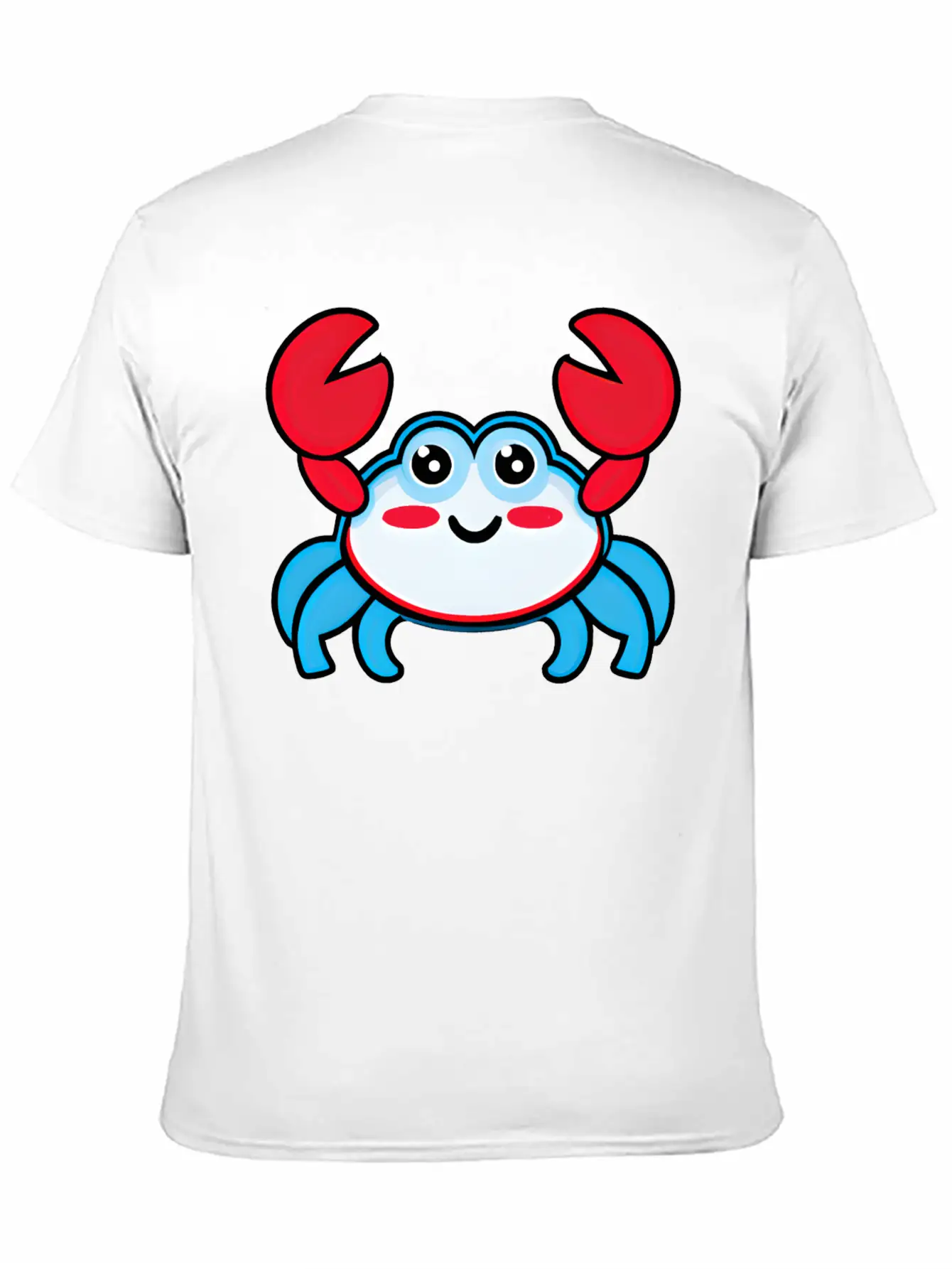 Red, White, And Blue Happy Crab Stylish Everyday T-Shirt – Unisex Basic Cotton Tee