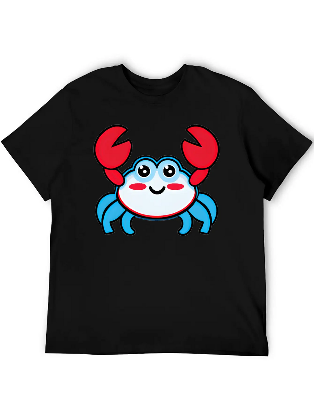 Red, White, And Blue Happy Crab Stylish Everyday T-Shirt – Unisex Basic Cotton Tee