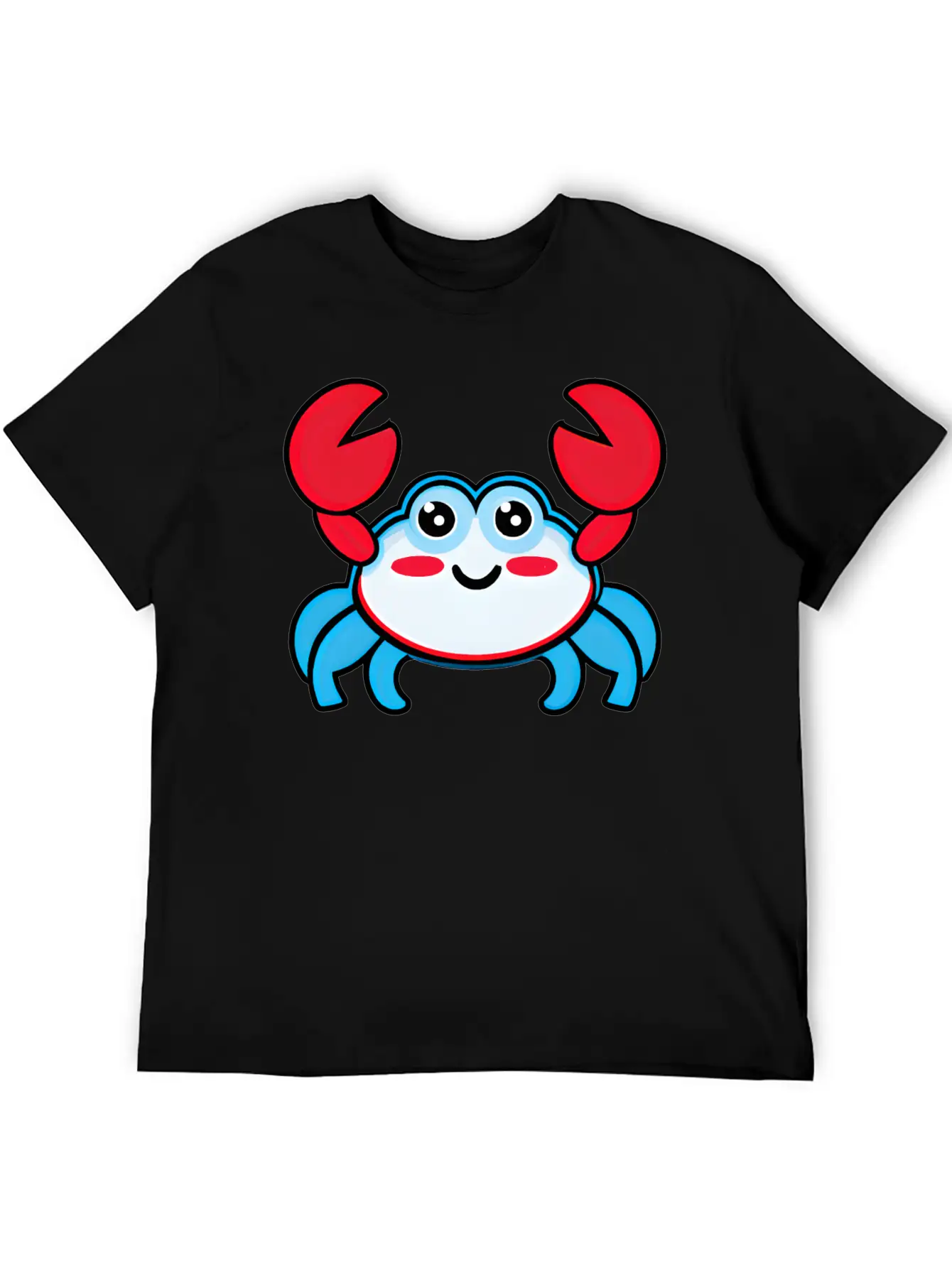 Red, White, And Blue Happy Crab Stylish Everyday T-Shirt – Unisex Basic Cotton Tee