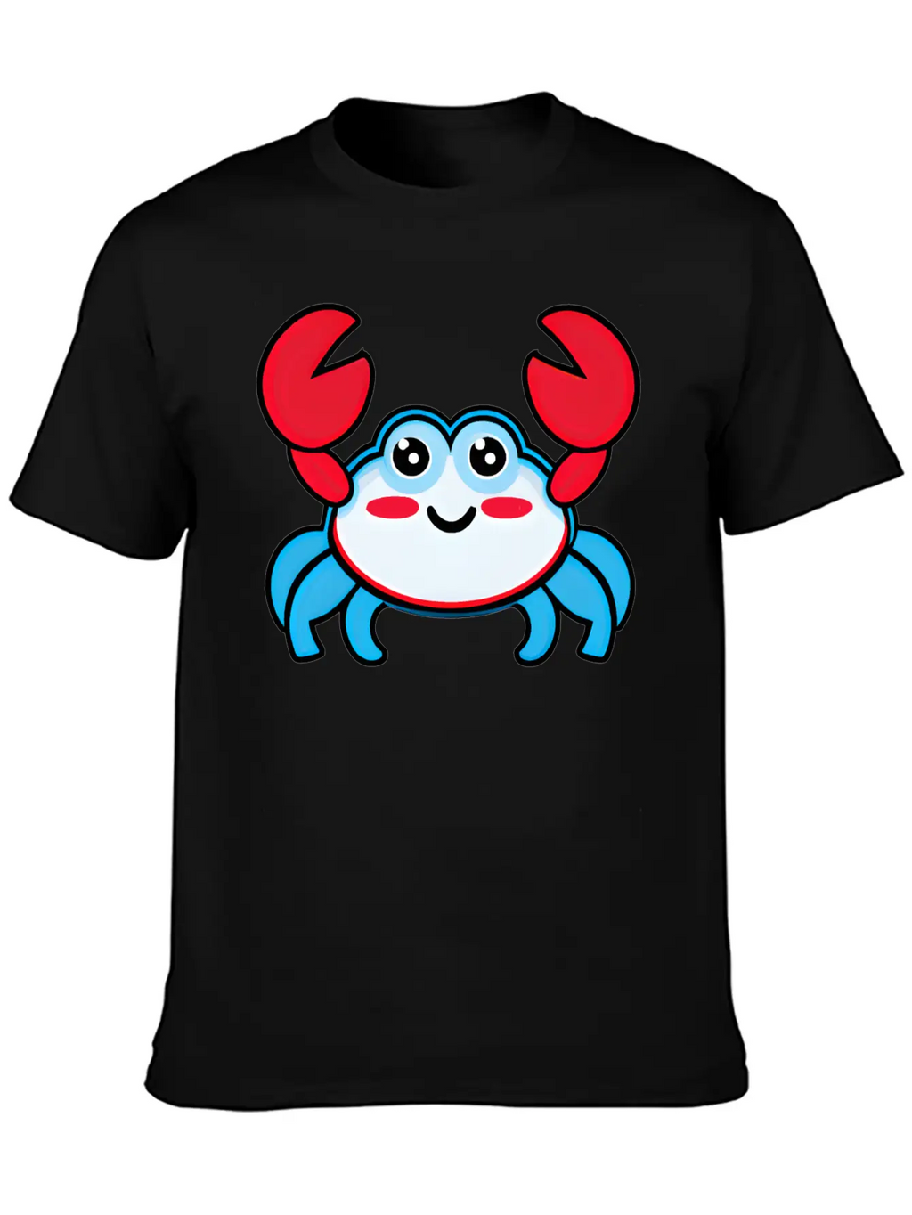 Red, White, And Blue Happy Crab Stylish Everyday T-Shirt – Unisex Basic Cotton Tee