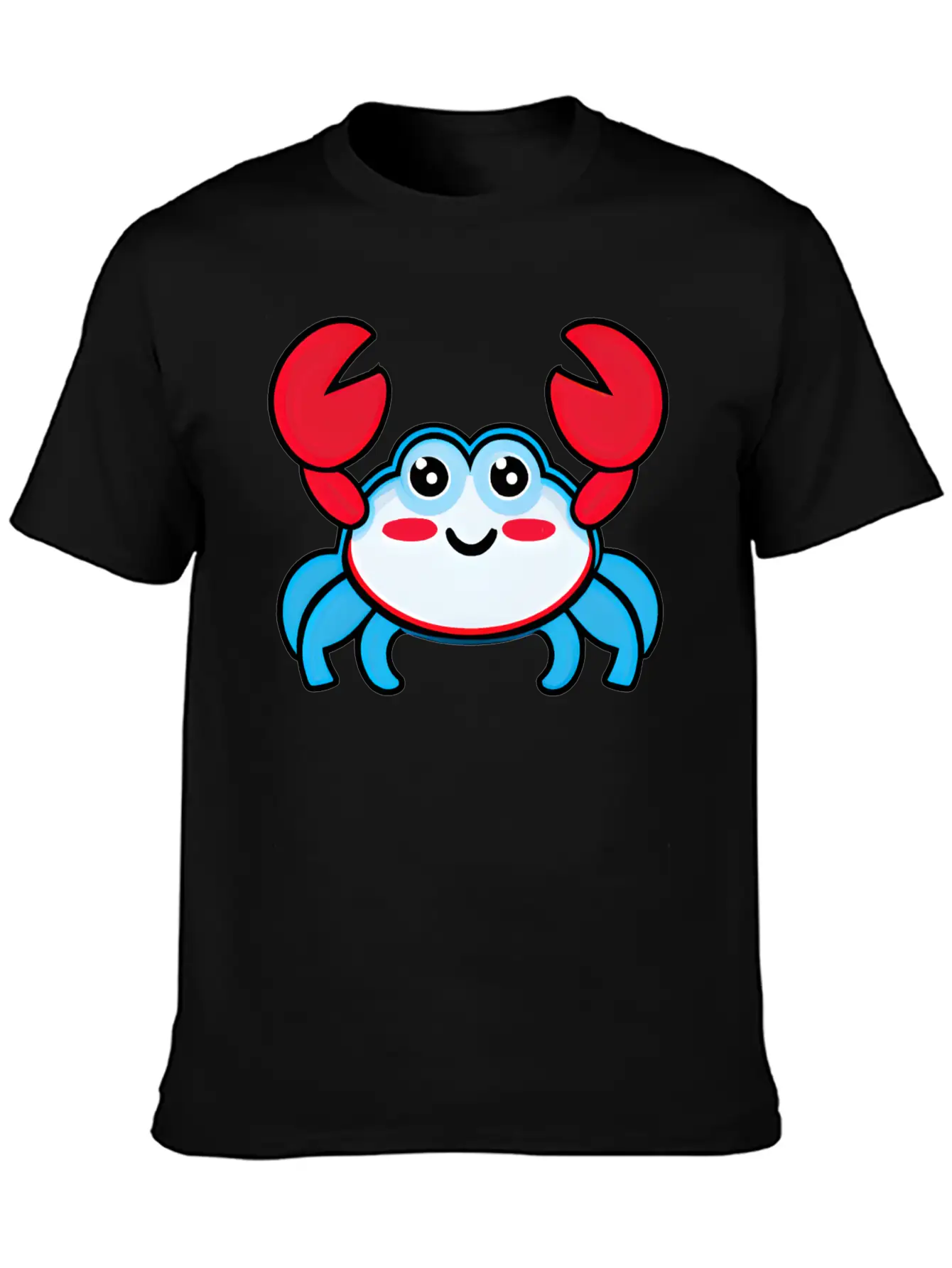 Red, White, And Blue Happy Crab Stylish Everyday T-Shirt – Unisex Basic Cotton Tee