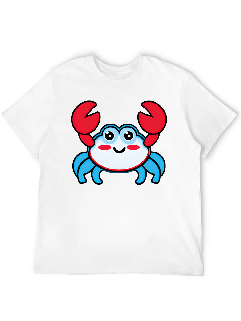 Red, White, And Blue Happy Crab Stylish Everyday T-Shirt – Unisex Basic Cotton Tee
