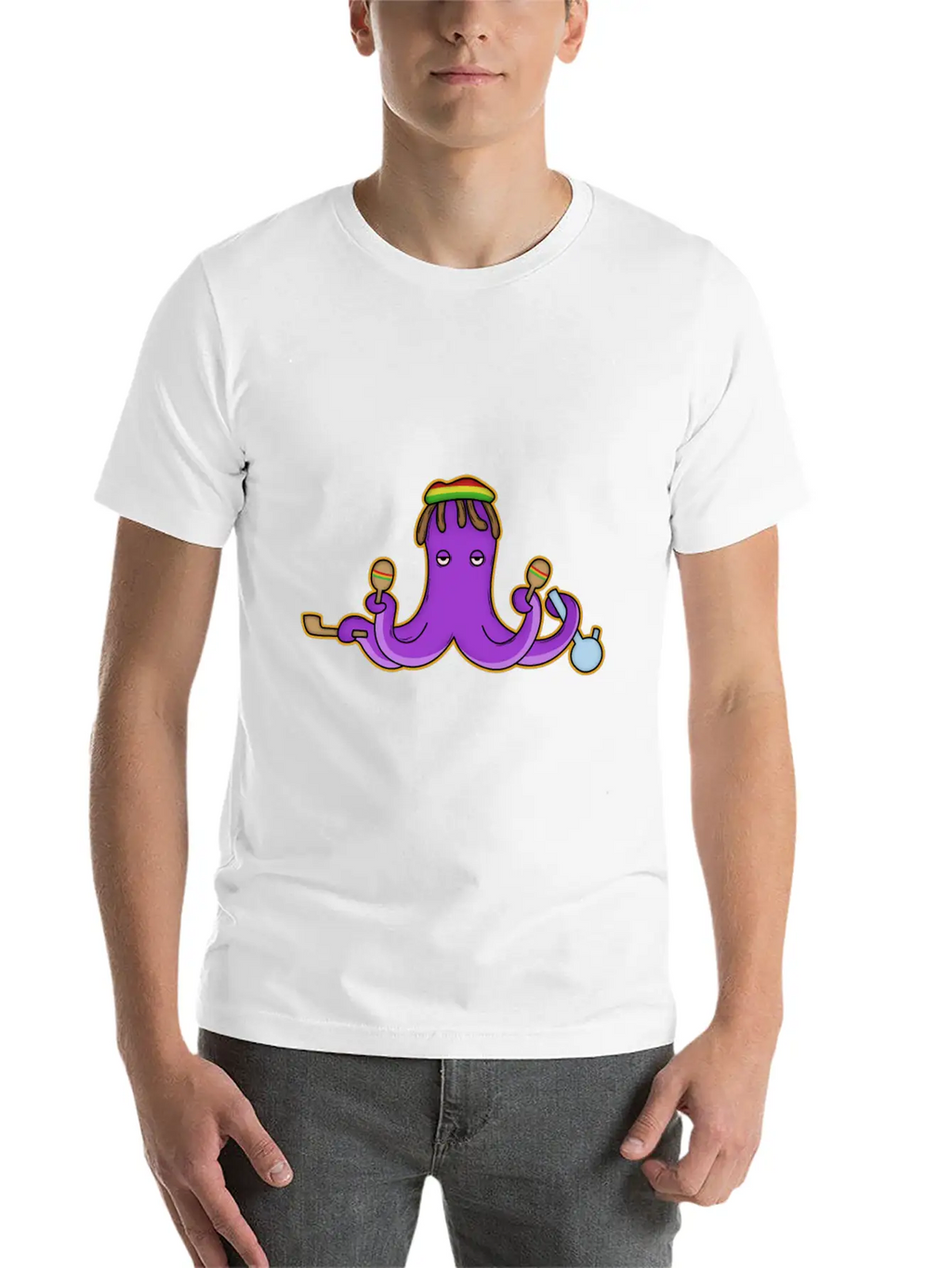 Reggae Octopus Breathable Graphic T-Shirt – Perfect For Casual Days