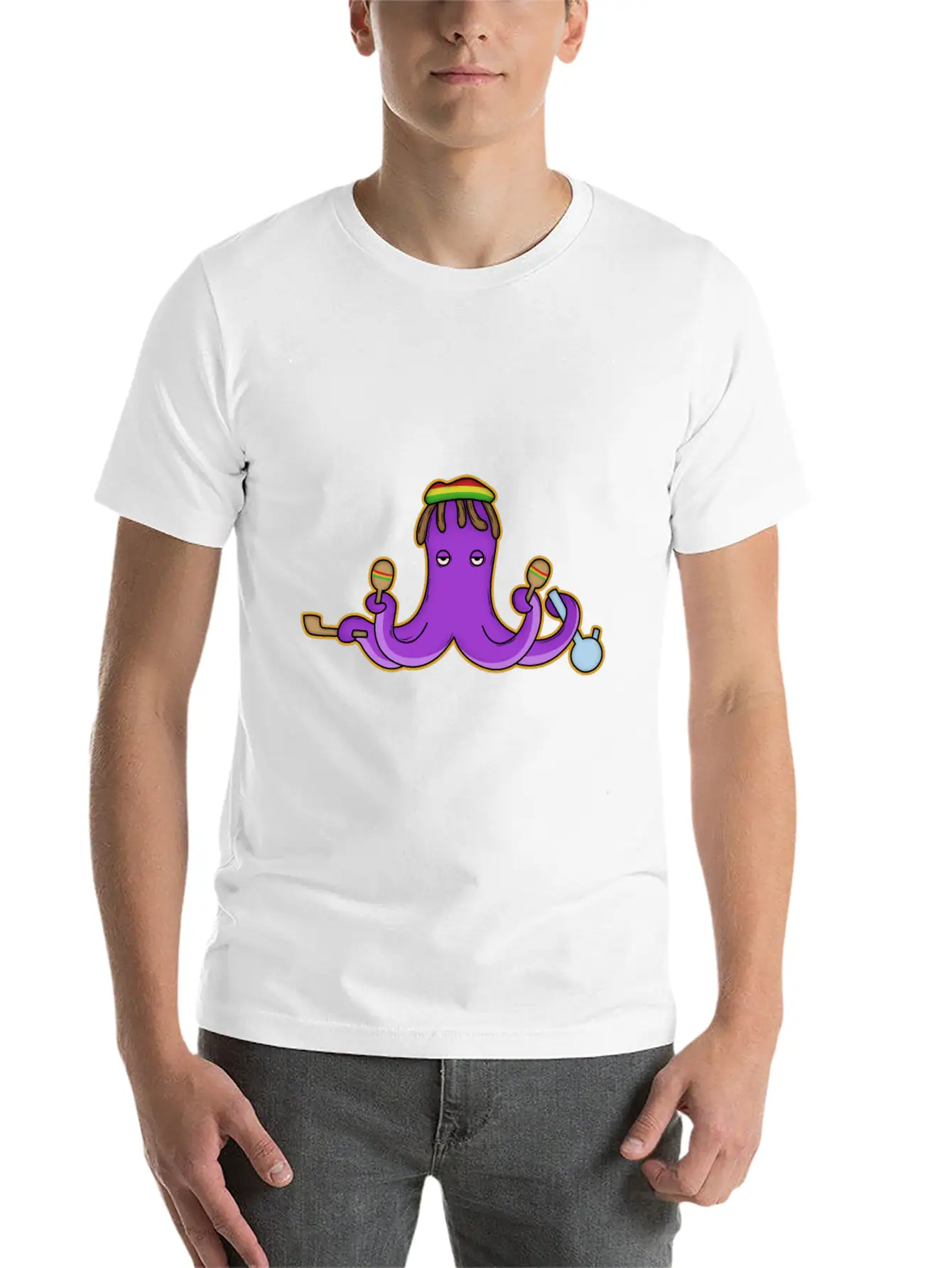 Reggae Octopus Breathable Graphic T-Shirt – Perfect For Casual Days