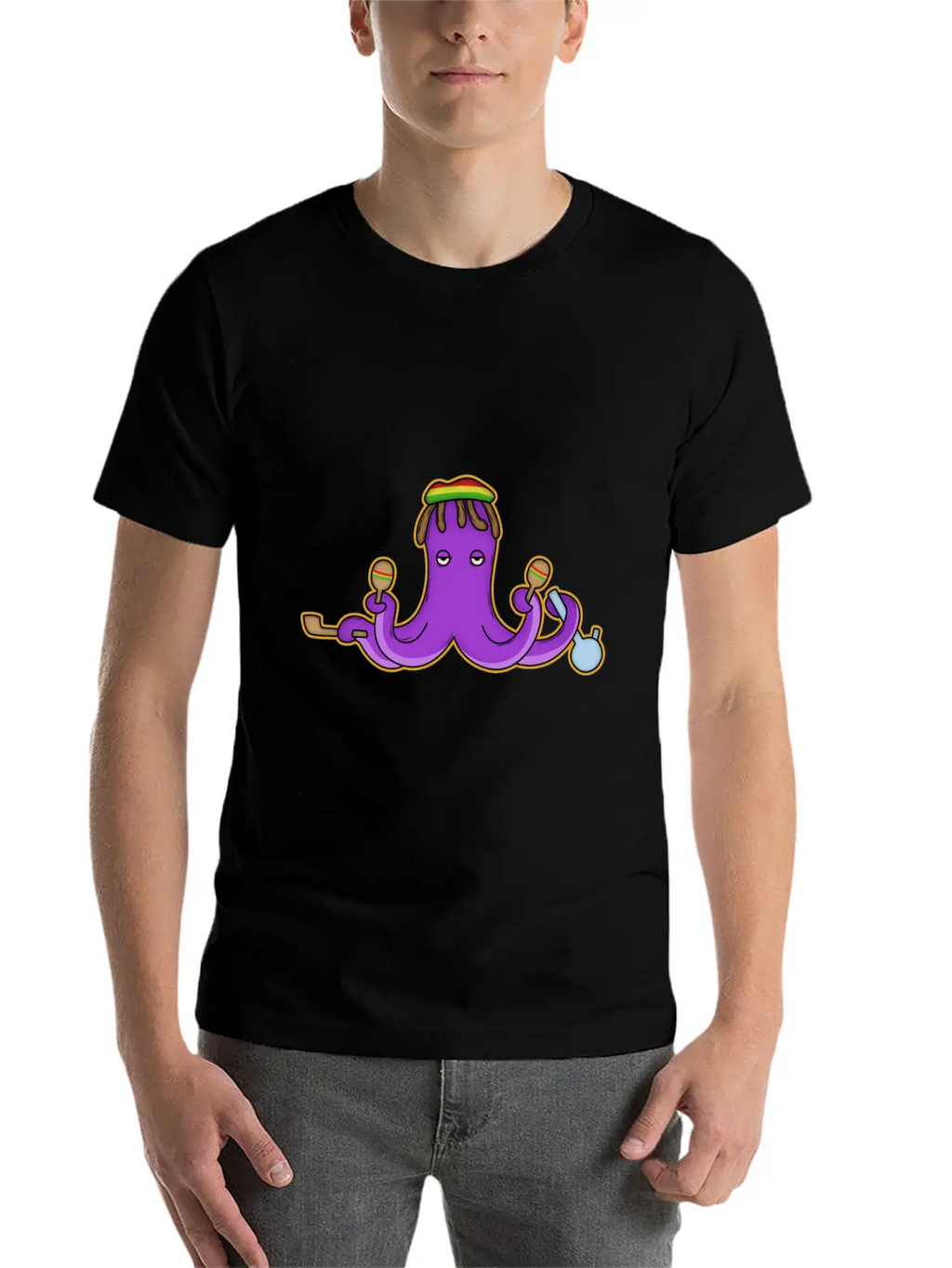 Reggae Octopus Breathable Graphic T-Shirt – Perfect For Casual Days