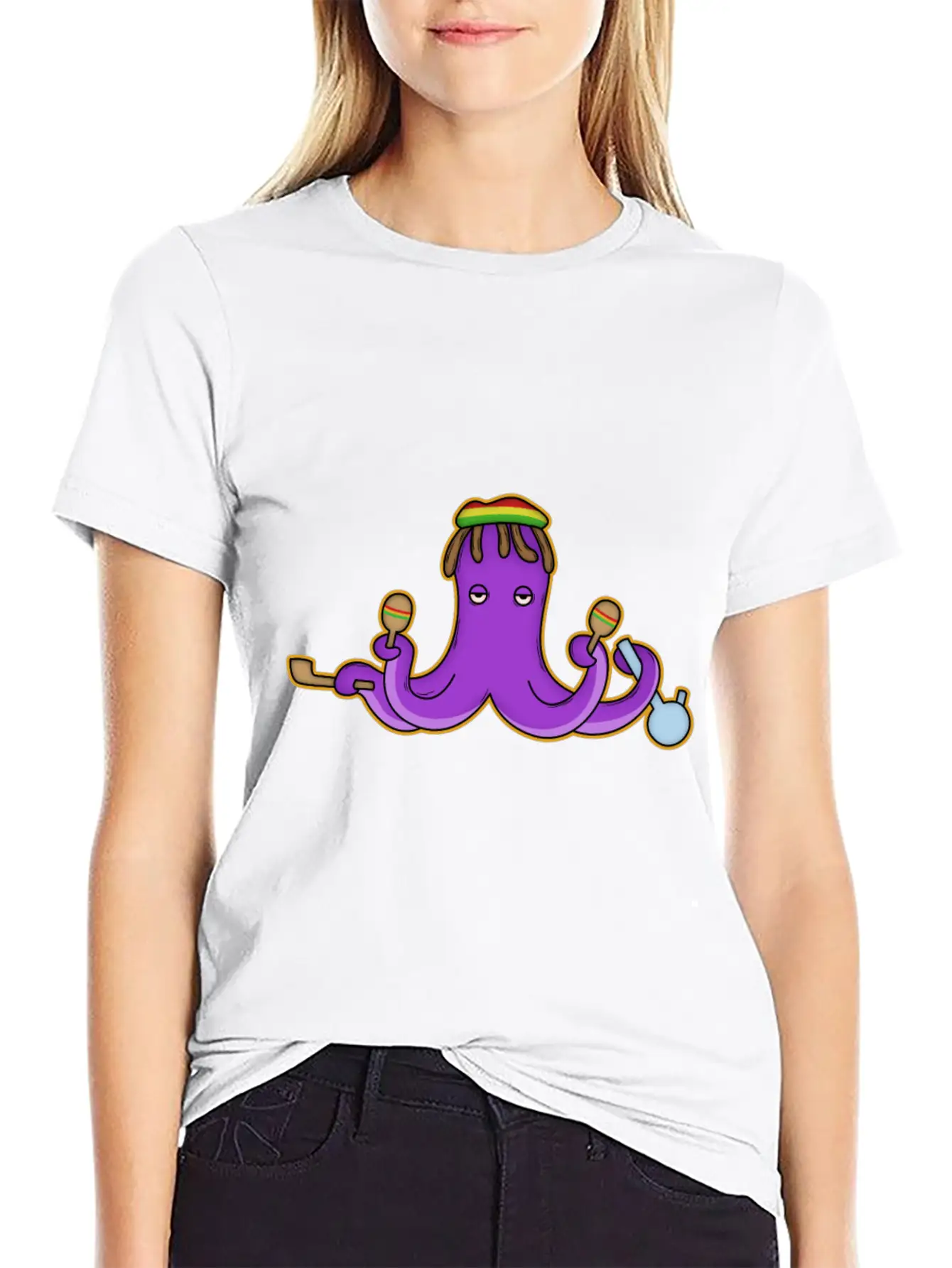 Reggae Octopus Breathable Graphic T-Shirt – Perfect For Casual Days