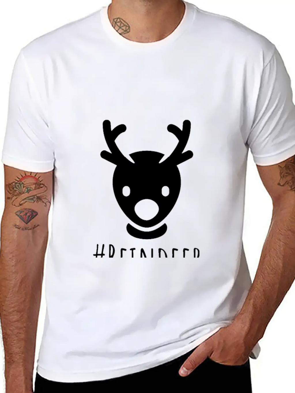 Reindeer Breathable Soft Cotton T-Shirt – Timeless Casual Look