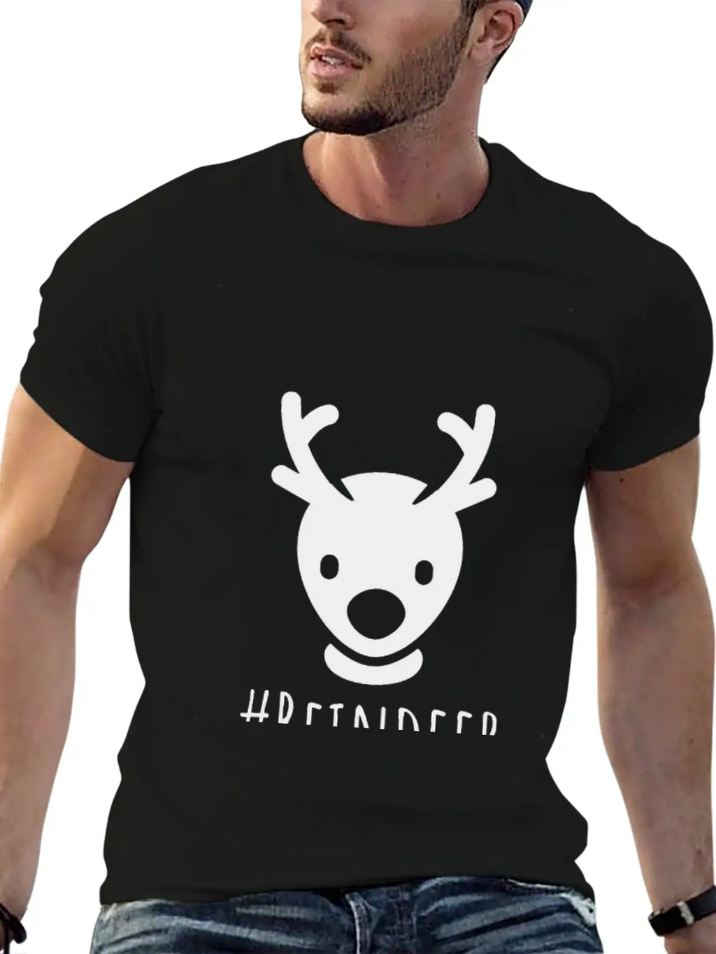 Reindeer Breathable Soft Cotton T-Shirt – Timeless Casual Look