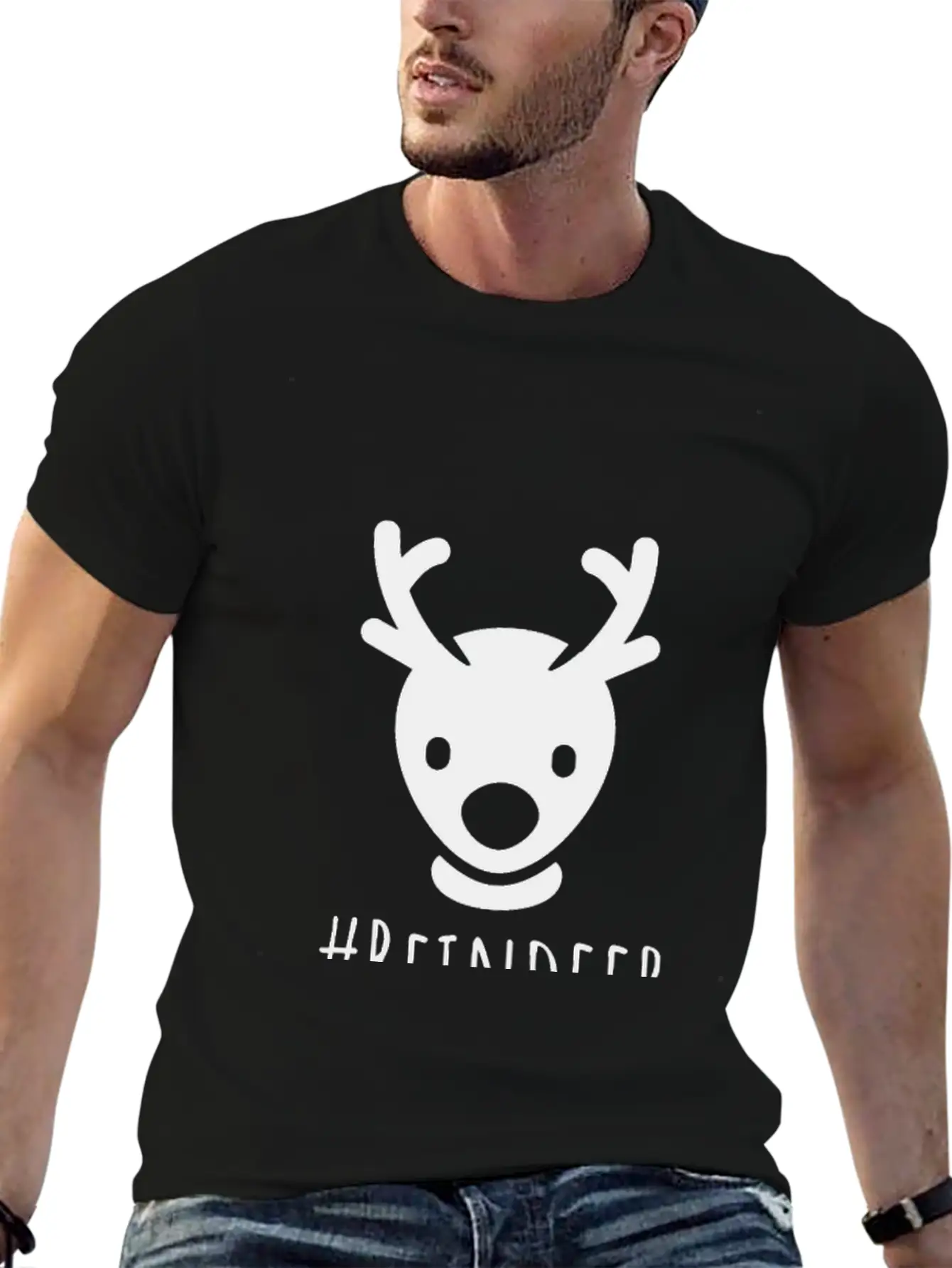 Reindeer Breathable Soft Cotton T-Shirt – Timeless Casual Look