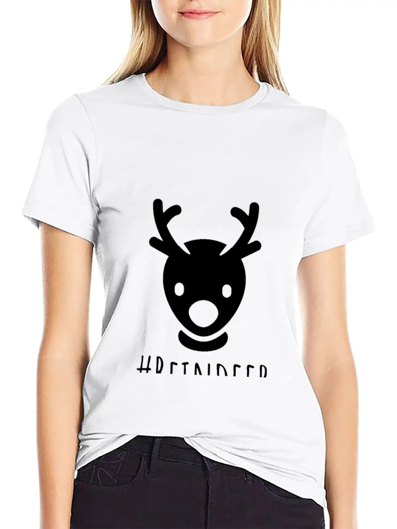 Reindeer Breathable Soft Cotton T-Shirt – Timeless Casual Look