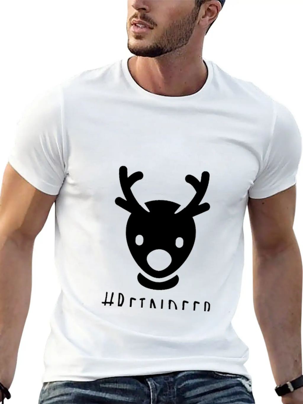 Reindeer Breathable Soft Cotton T-Shirt – Timeless Casual Look