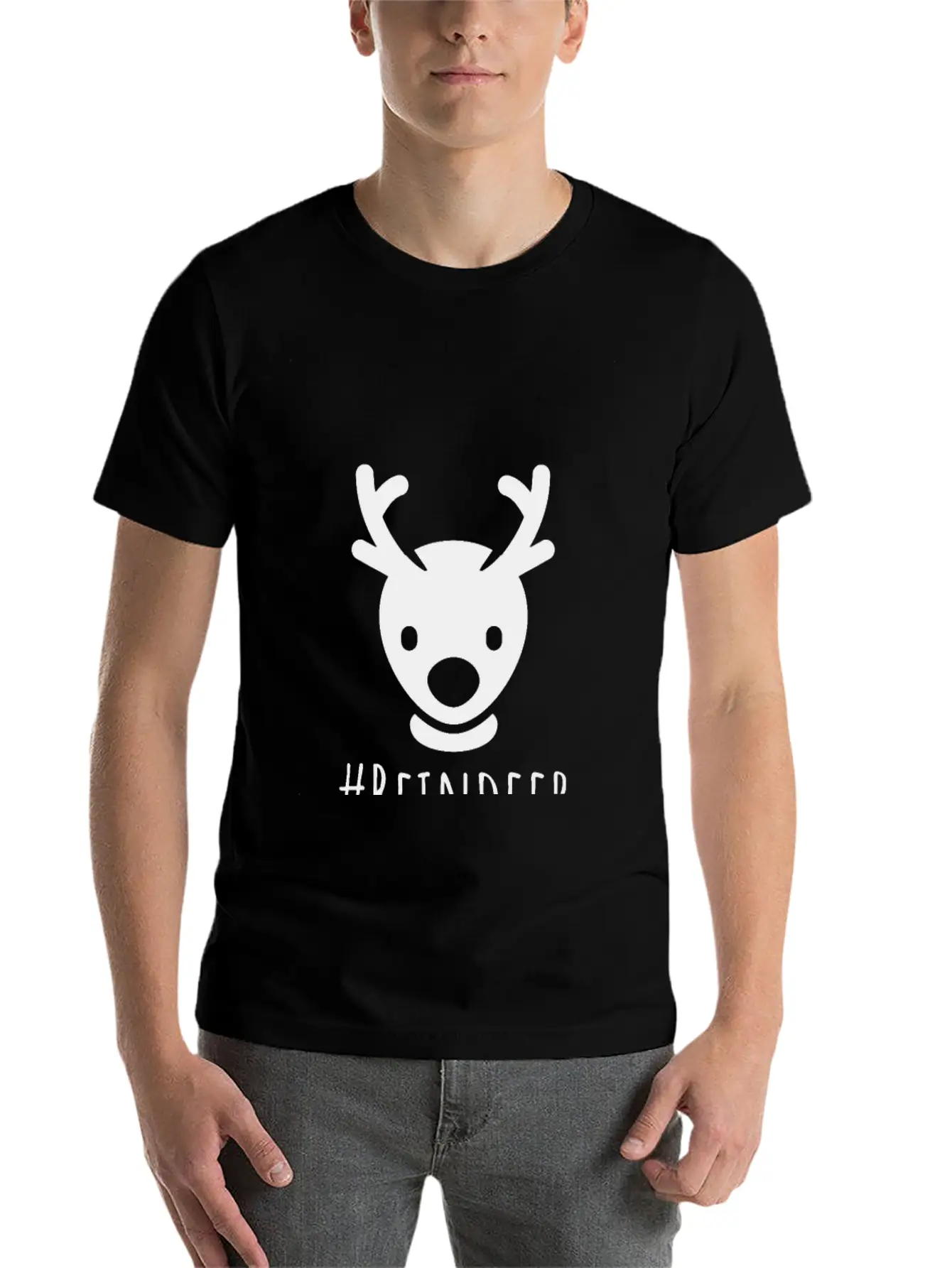 Reindeer Breathable Soft Cotton T-Shirt – Timeless Casual Look
