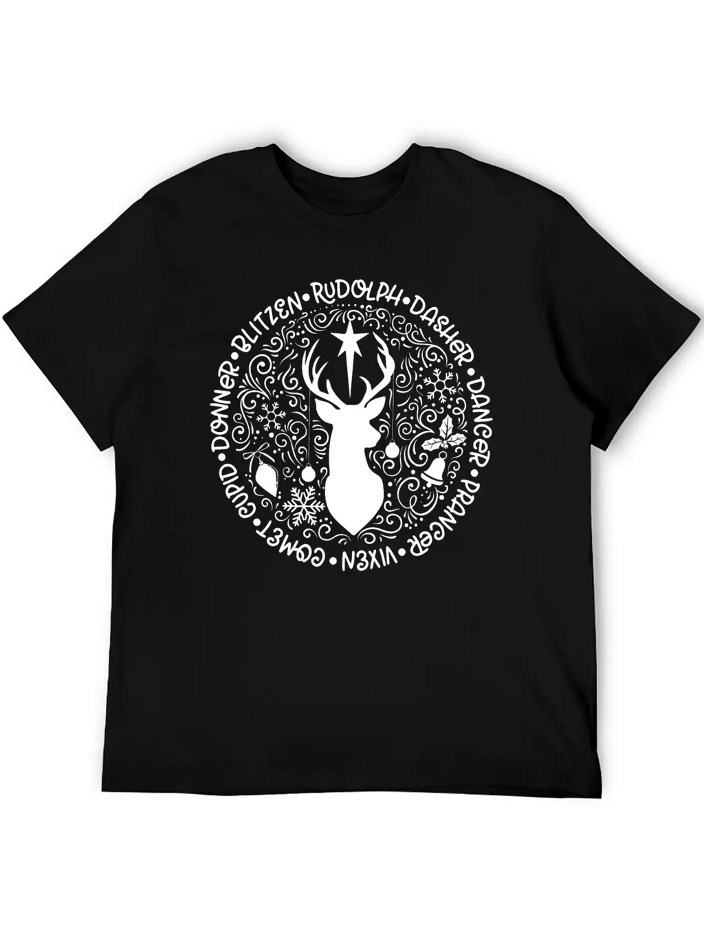 Reindeer Names Christmas Holiday Breathable Soft Cotton T-Shirt – Timeless Casual Look
