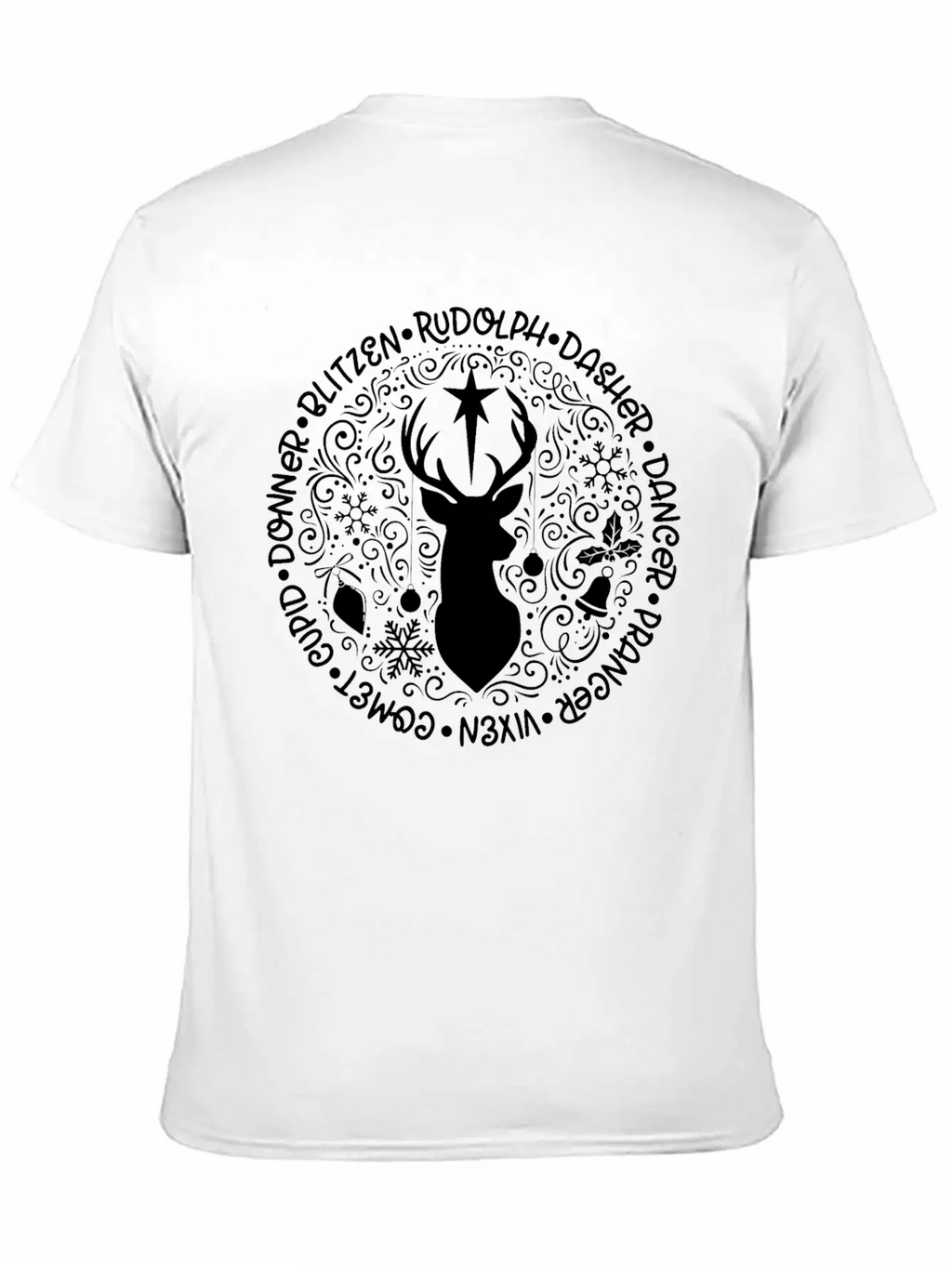 Reindeer Names Christmas Holiday Breathable Soft Cotton T-Shirt – Timeless Casual Look