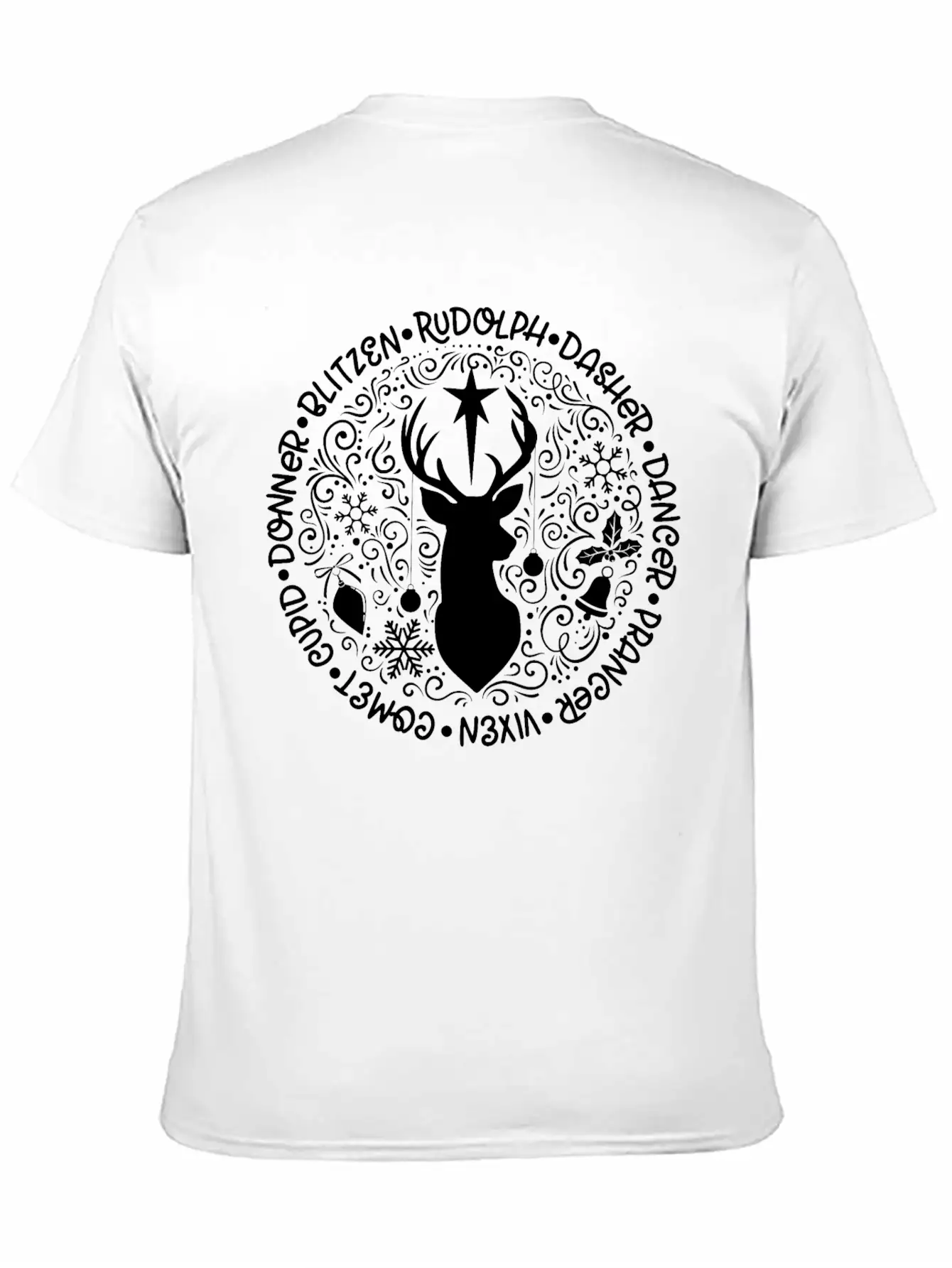 Reindeer Names Christmas Holiday Breathable Soft Cotton T-Shirt – Timeless Casual Look