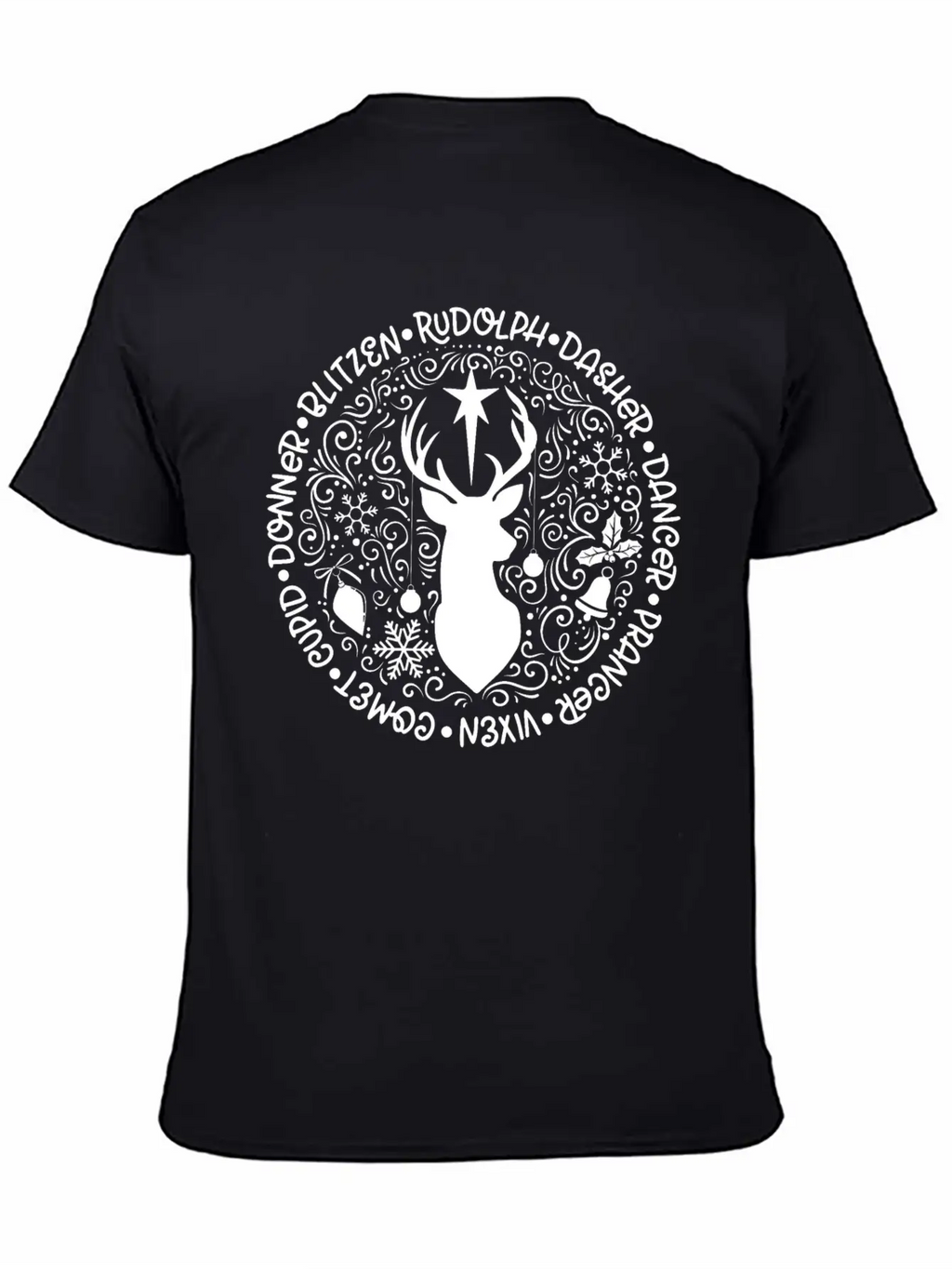 Reindeer Names Christmas Holiday Breathable Soft Cotton T-Shirt – Timeless Casual Look
