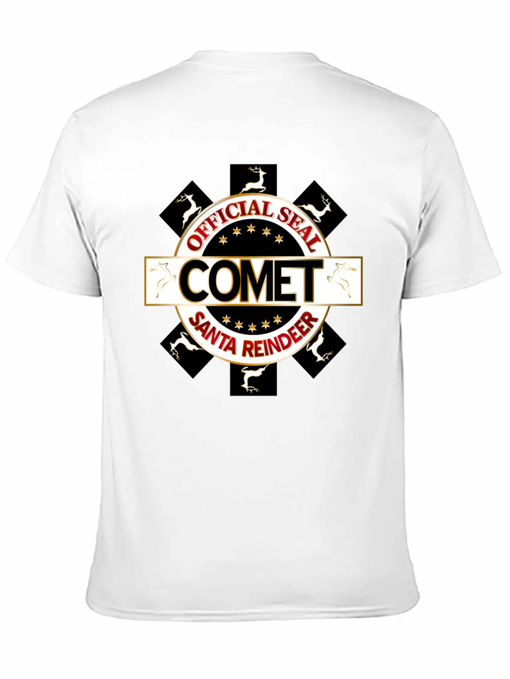 Reindeer Santa Official Seal Comet Unisex Casual T-Shirt – Clean Design For Daily Comfort