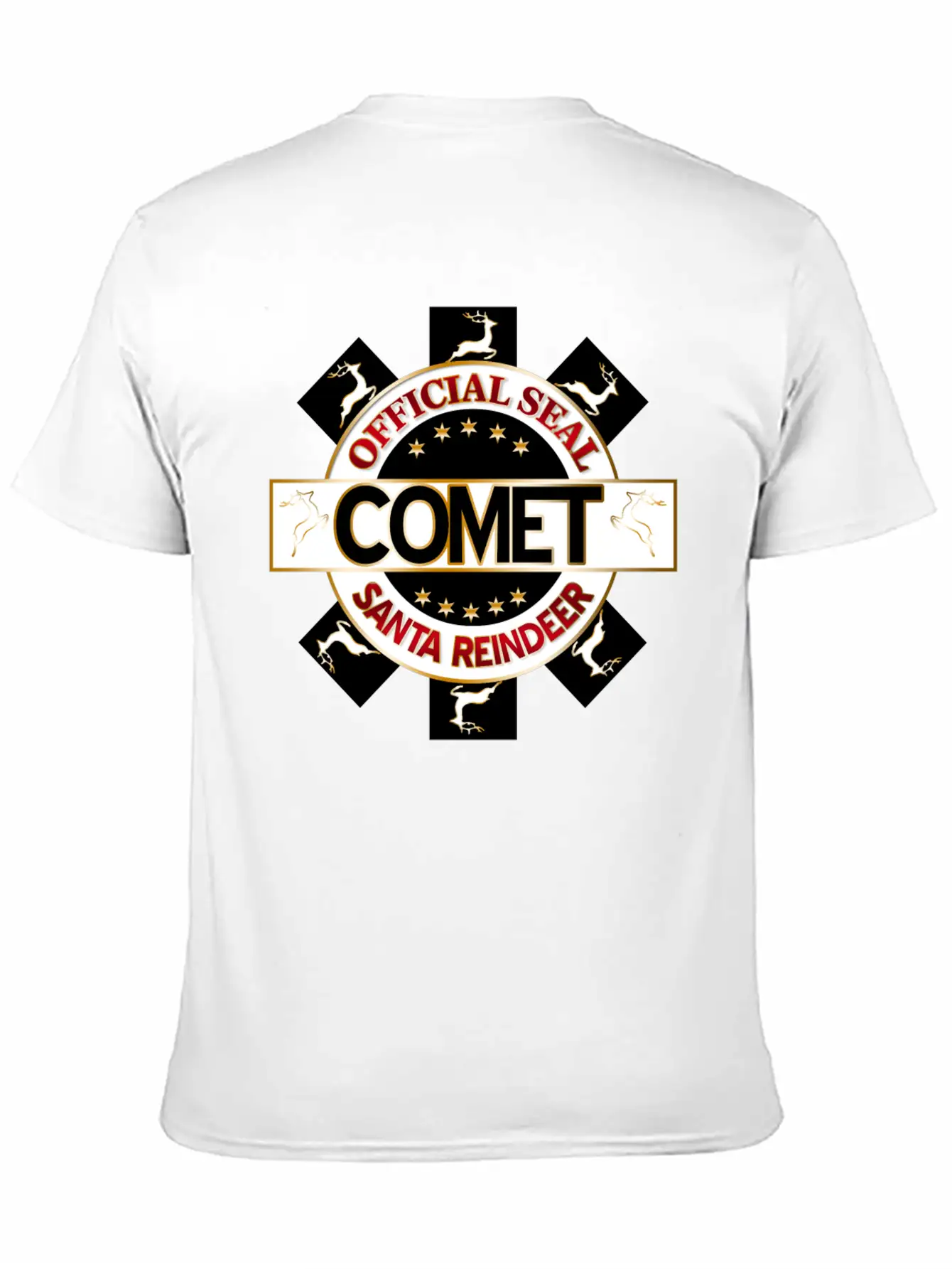 Reindeer Santa Official Seal Comet Unisex Casual T-Shirt – Clean Design For Daily Comfort