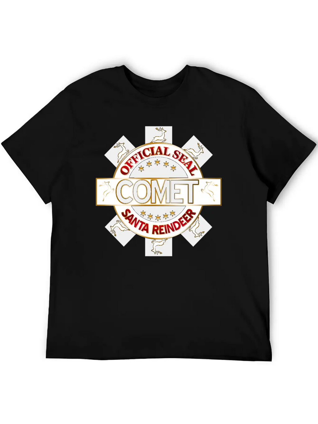 Reindeer Santa Official Seal Comet Unisex Casual T-Shirt – Clean Design For Daily Comfort