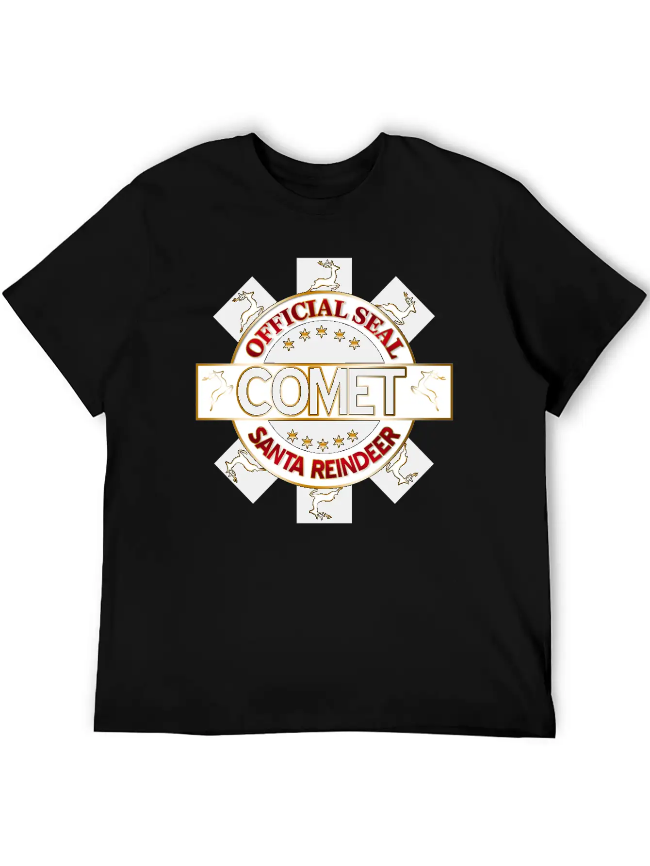 Reindeer Santa Official Seal Comet Unisex Casual T-Shirt – Clean Design For Daily Comfort