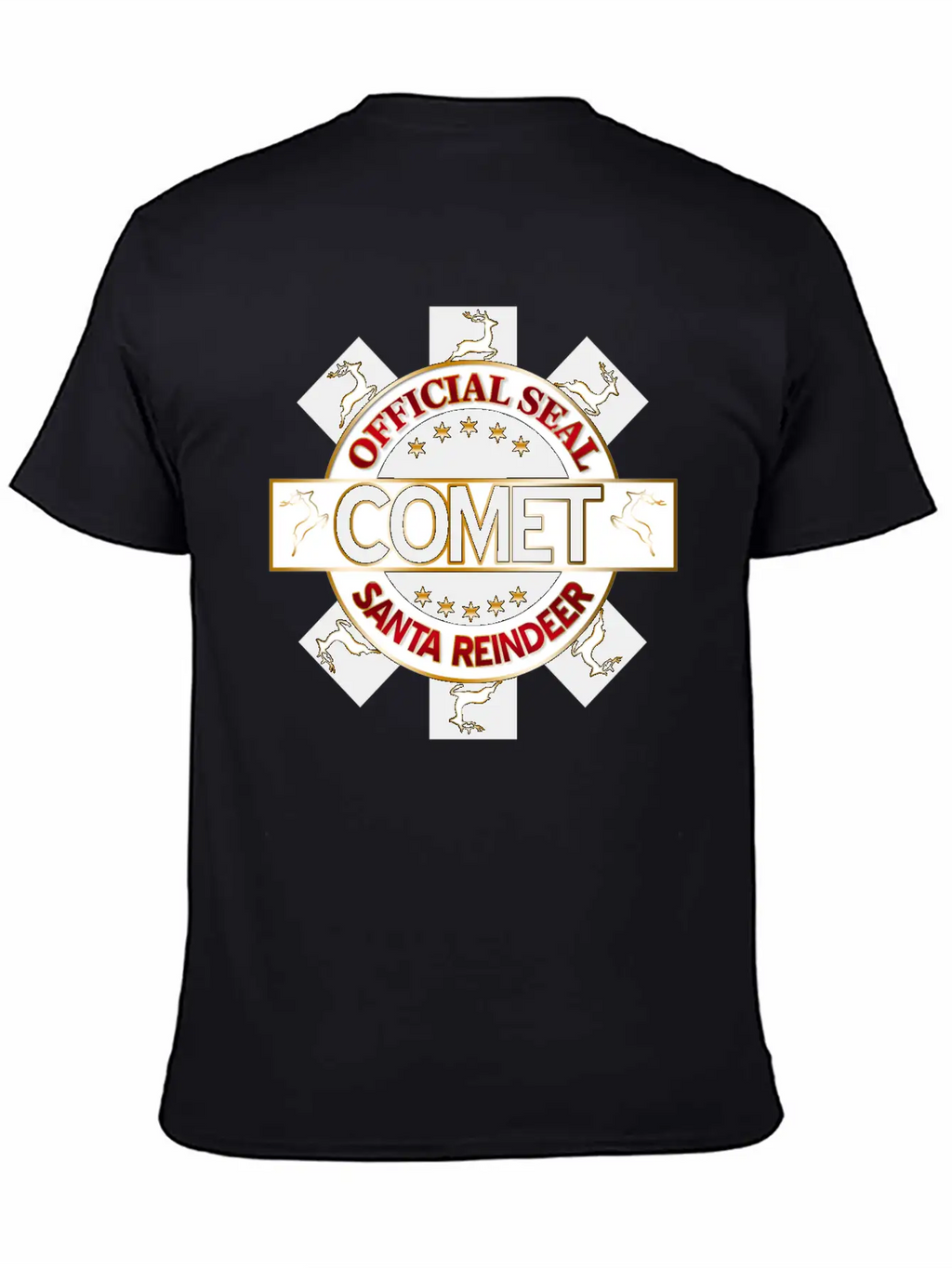 Reindeer Santa Official Seal Comet Unisex Casual T-Shirt – Clean Design For Daily Comfort