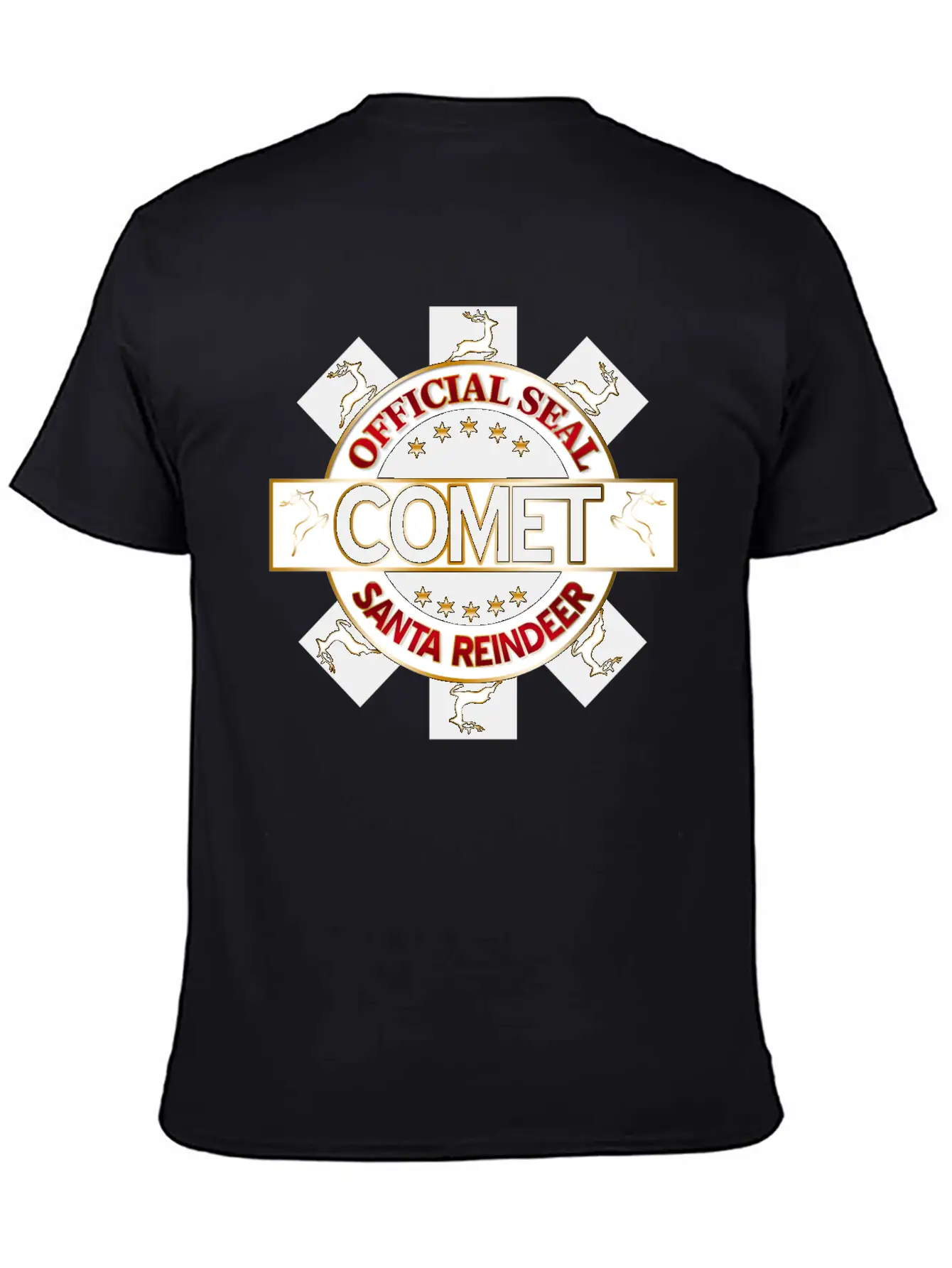 Reindeer Santa Official Seal Comet Unisex Casual T-Shirt – Clean Design For Daily Comfort
