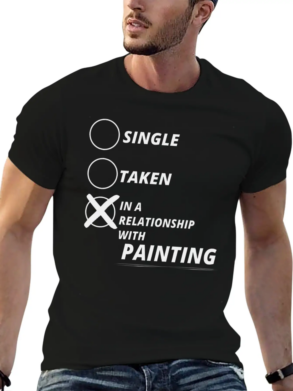 Relationship Single Taken PAINTING Essential Cotton Tee For Daily Outfits – Unisex Style