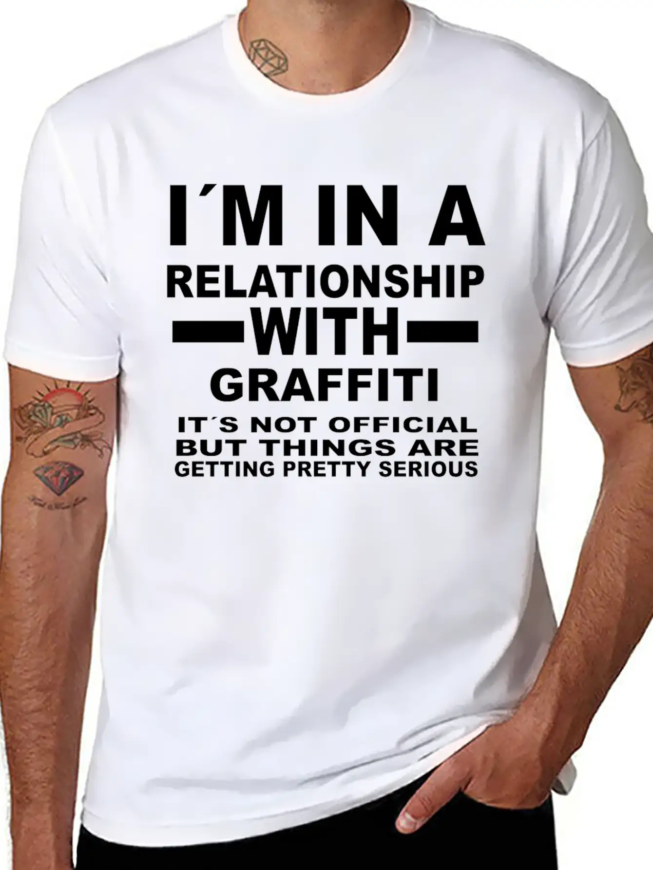 Relationship With GRAFFITI Essential Cotton Tee For Daily Outfits – Unisex Style