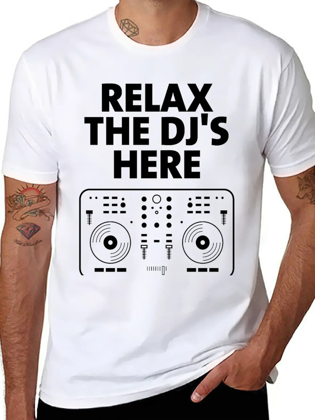 Relax The DJ's Here Breathable Graphic T-Shirt – Perfect For Casual Days