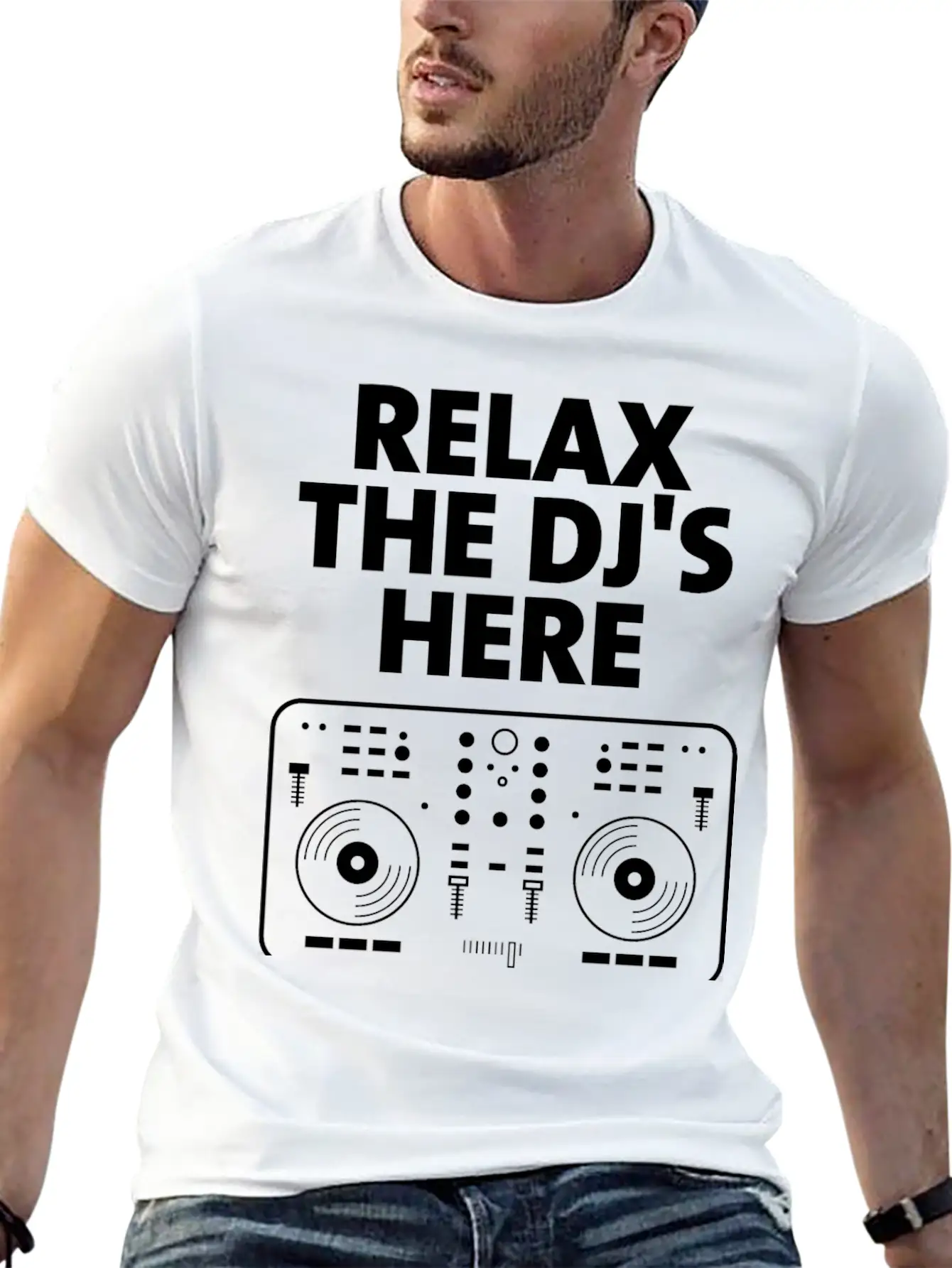 Relax The DJ's Here Breathable Graphic T-Shirt – Perfect For Casual Days