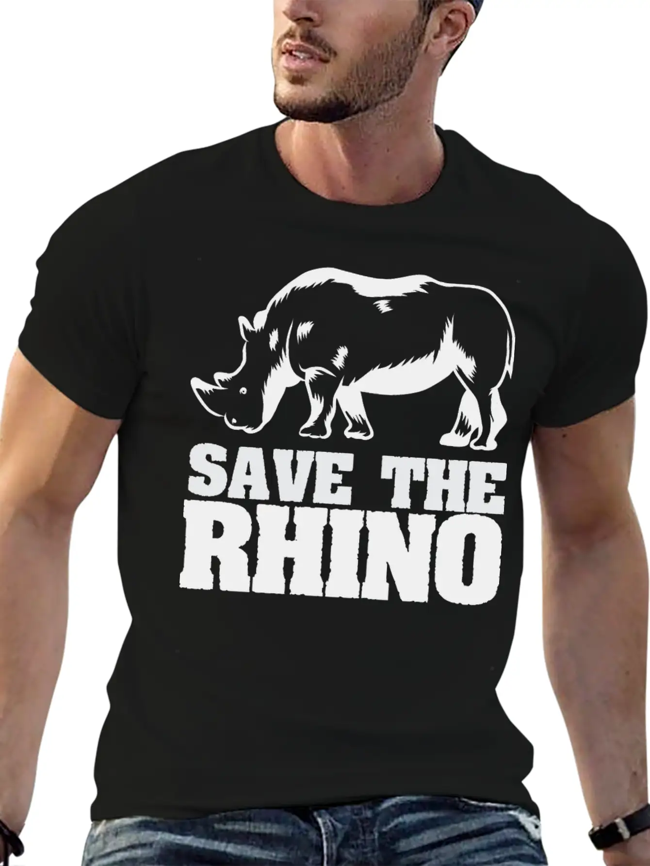 Rescue Rhinoceros Africa Desert Wilderness Breathable Soft Cotton T-Shirt – Timeless Casual Look