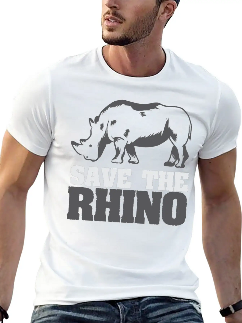 Rescue Rhinoceros Africa Desert Wilderness Breathable Soft Cotton T-Shirt – Timeless Casual Look