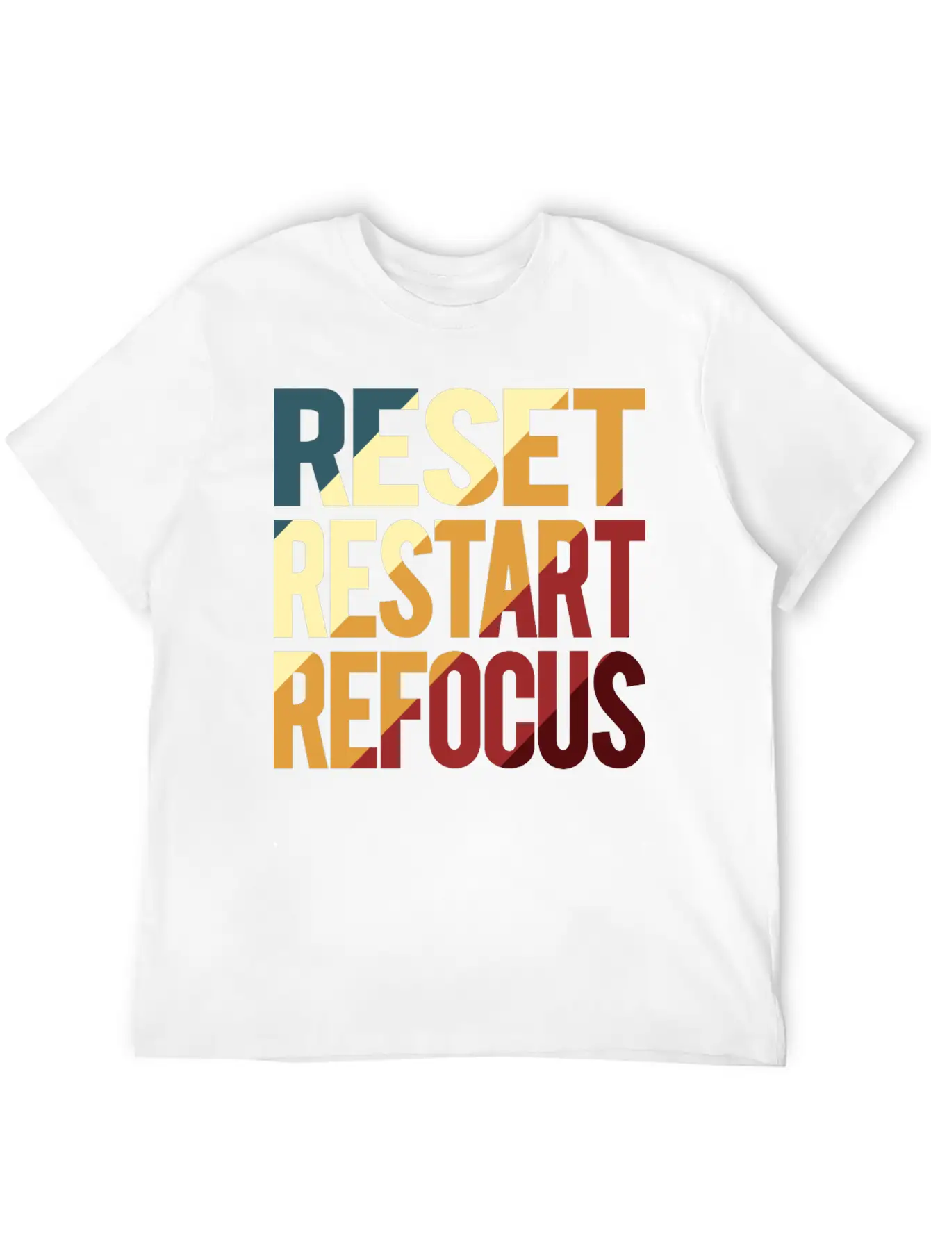 Reset Restart Refocus Positive Mindset Health Unisex Casual T-Shirt – Clean Design For Daily Comfort