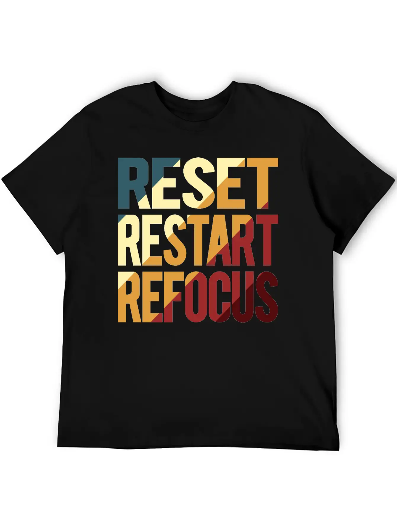 Reset Restart Refocus Positive Mindset Health Unisex Casual T-Shirt – Clean Design For Daily Comfort