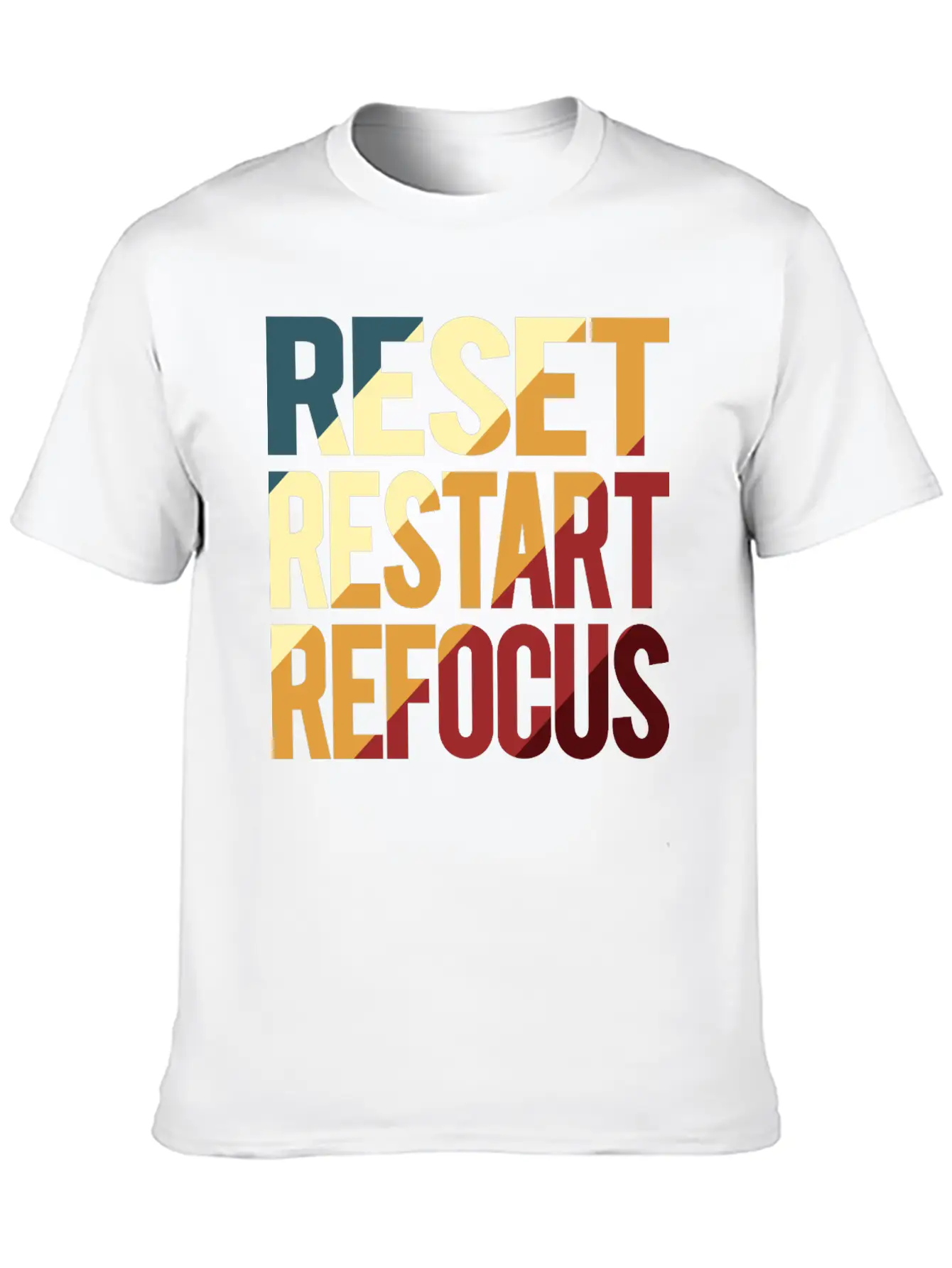 Reset Restart Refocus Positive Mindset Health Unisex Casual T-Shirt – Clean Design For Daily Comfort