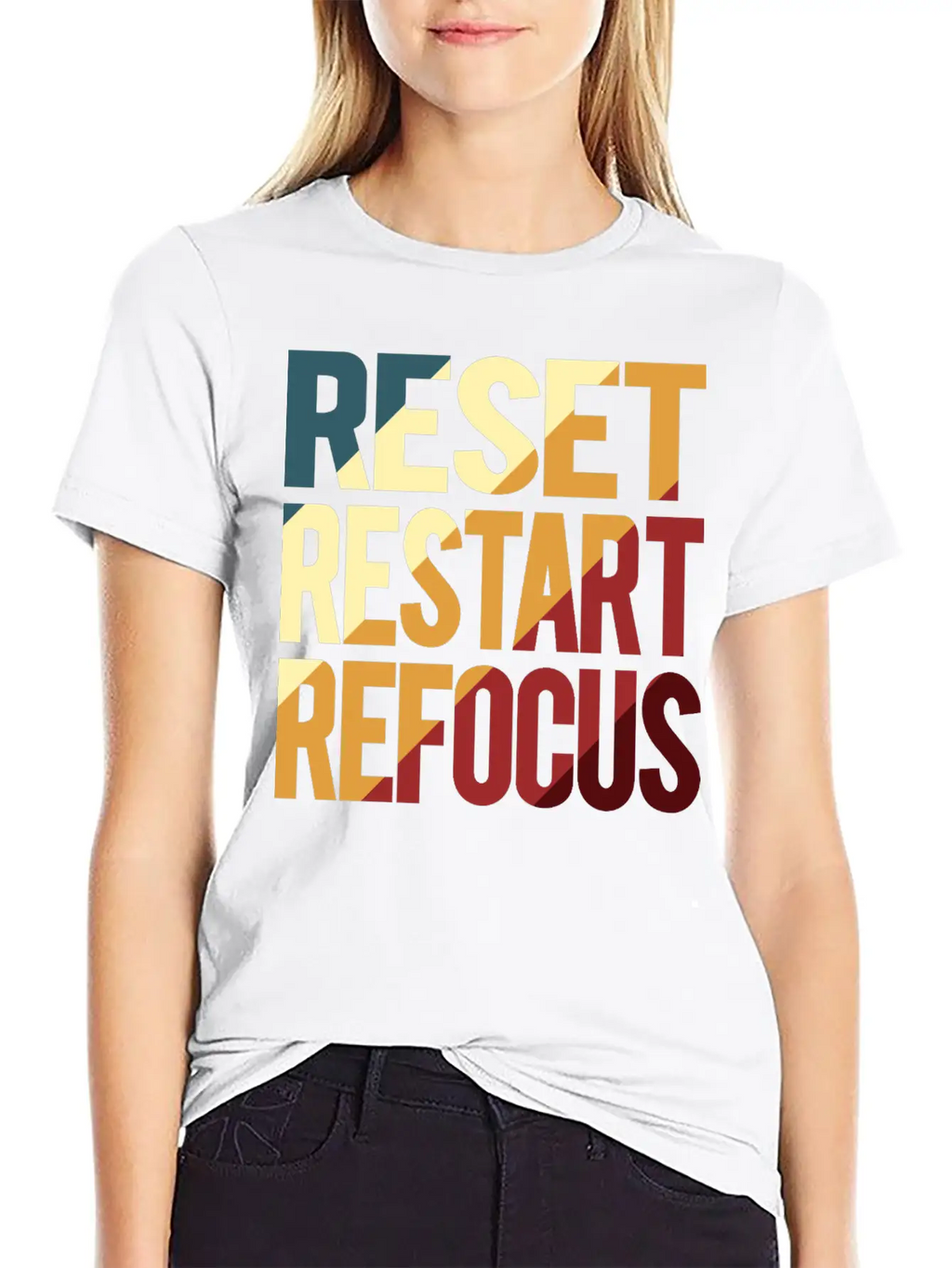 Reset Restart Refocus Positive Mindset Health Unisex Casual T-Shirt – Clean Design For Daily Comfort