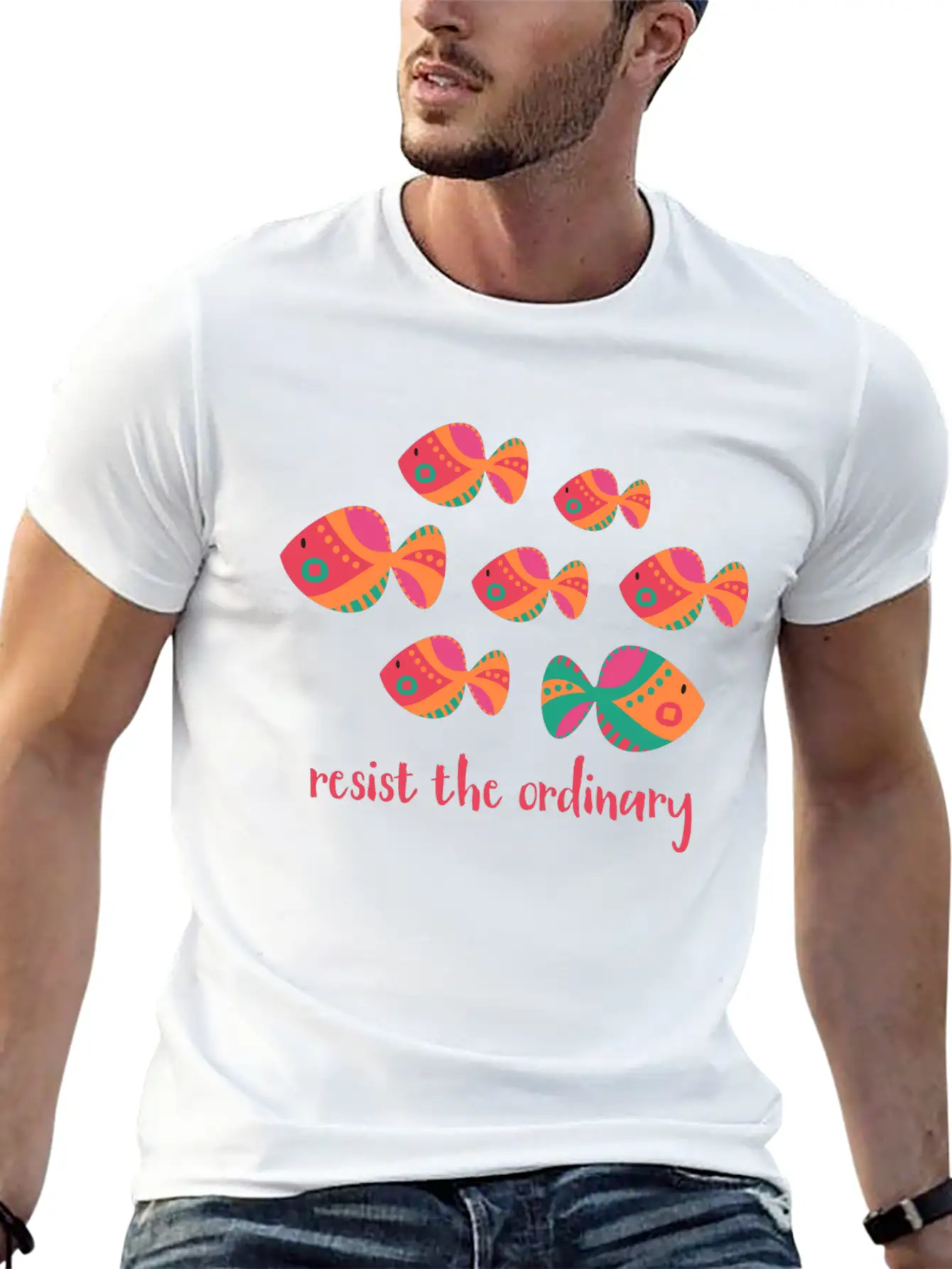Resist The Ordinary Basic Graphic T-Shirt – Daily Comfort In Soft Cotton