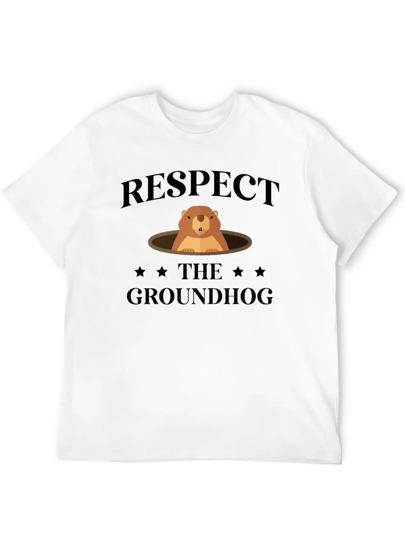 Respect The Groundhog Lover Shadow Wildlife Animal Modern Fit Casual T-Shirt – Clean And Versatile Design