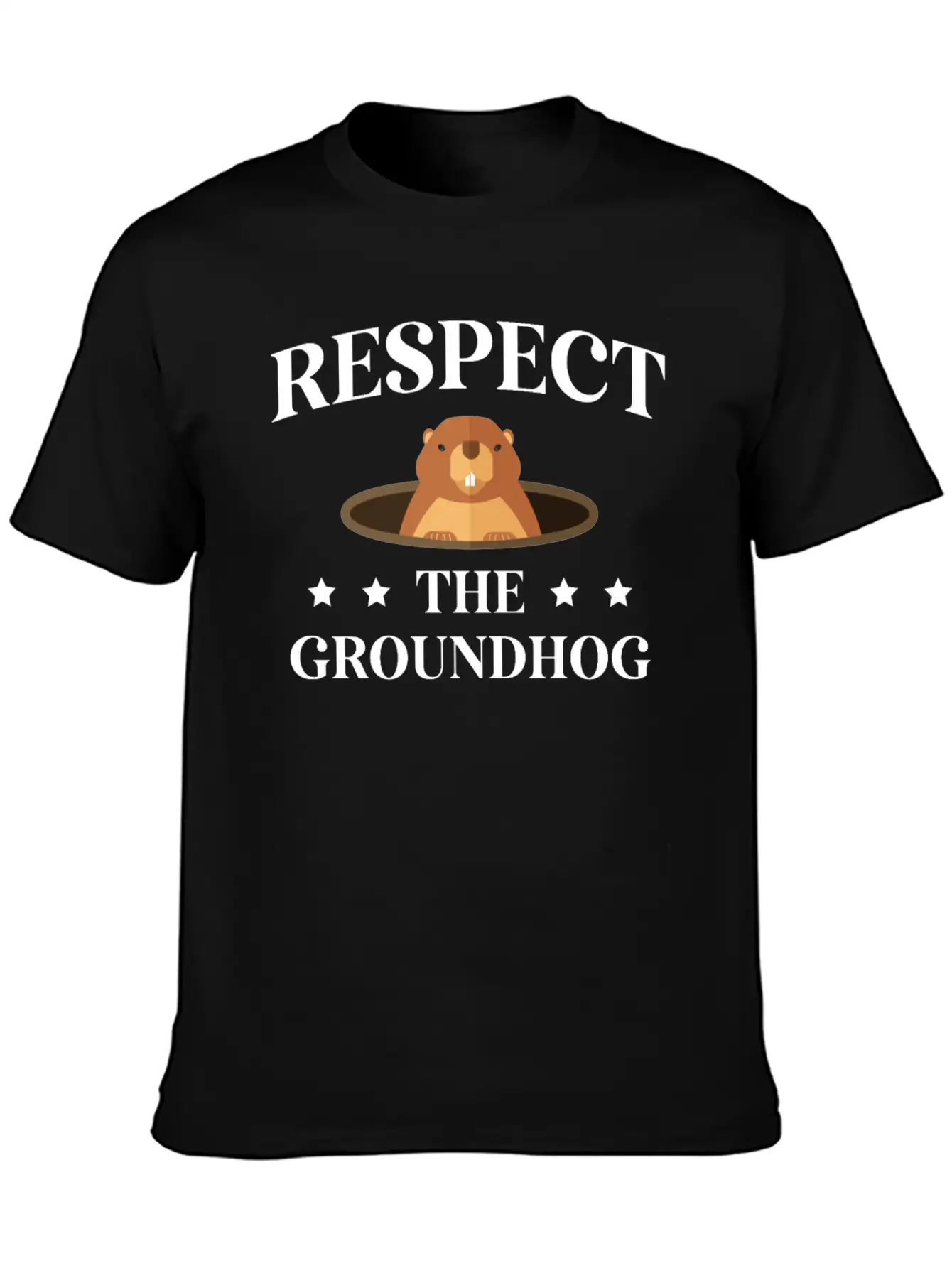 Respect The Groundhog Lover Shadow Wildlife Animal Modern Fit Casual T-Shirt – Clean And Versatile Design