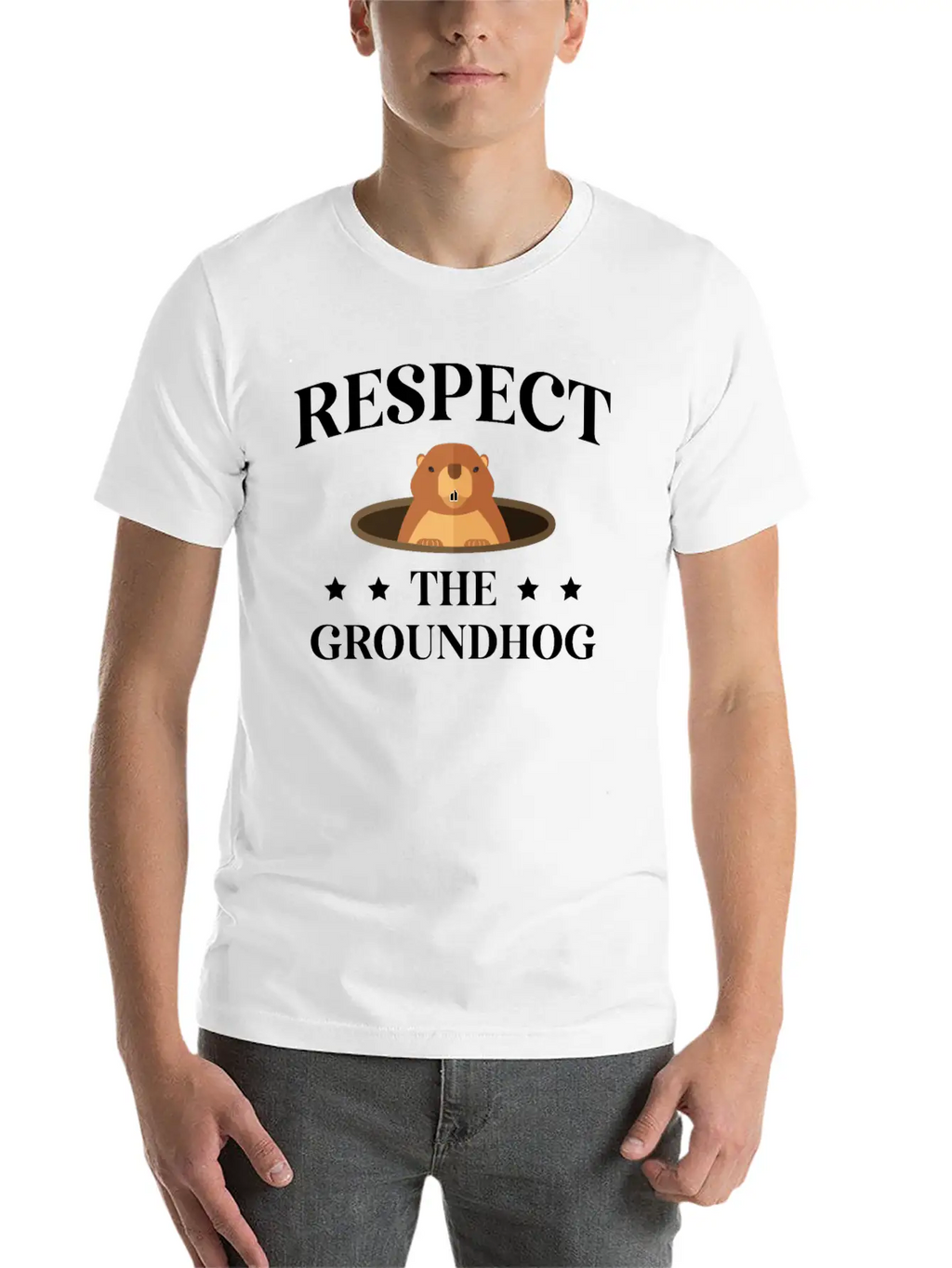 Respect The Groundhog Lover Shadow Wildlife Animal Modern Fit Casual T-Shirt – Clean And Versatile Design