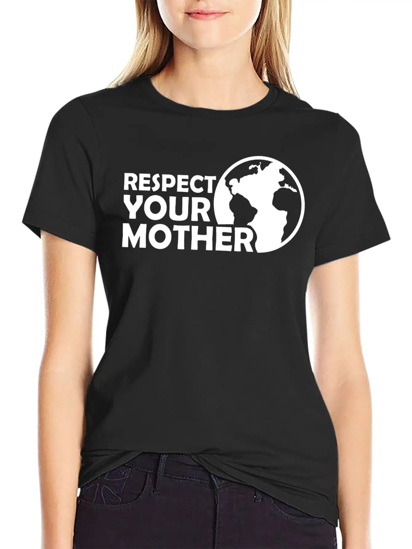 Respect Your Mother Climate Change Ecology Saying Basic Graphic T-Shirt – Daily Comfort In Soft Cotton