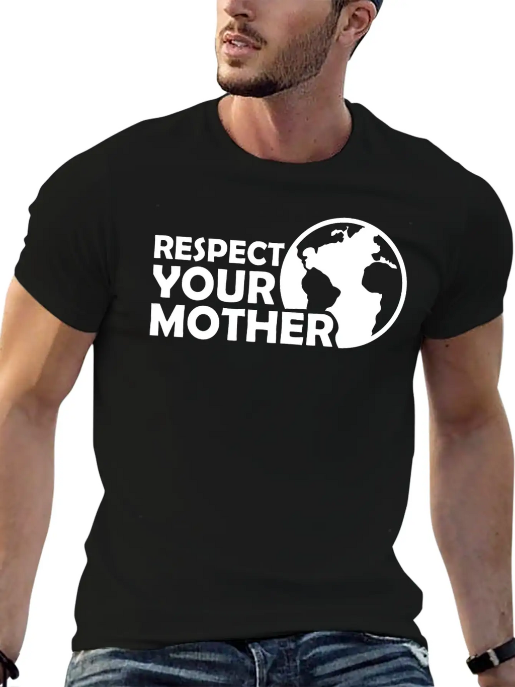 Respect Your Mother Climate Change Ecology Saying Basic Graphic T-Shirt – Daily Comfort In Soft Cotton