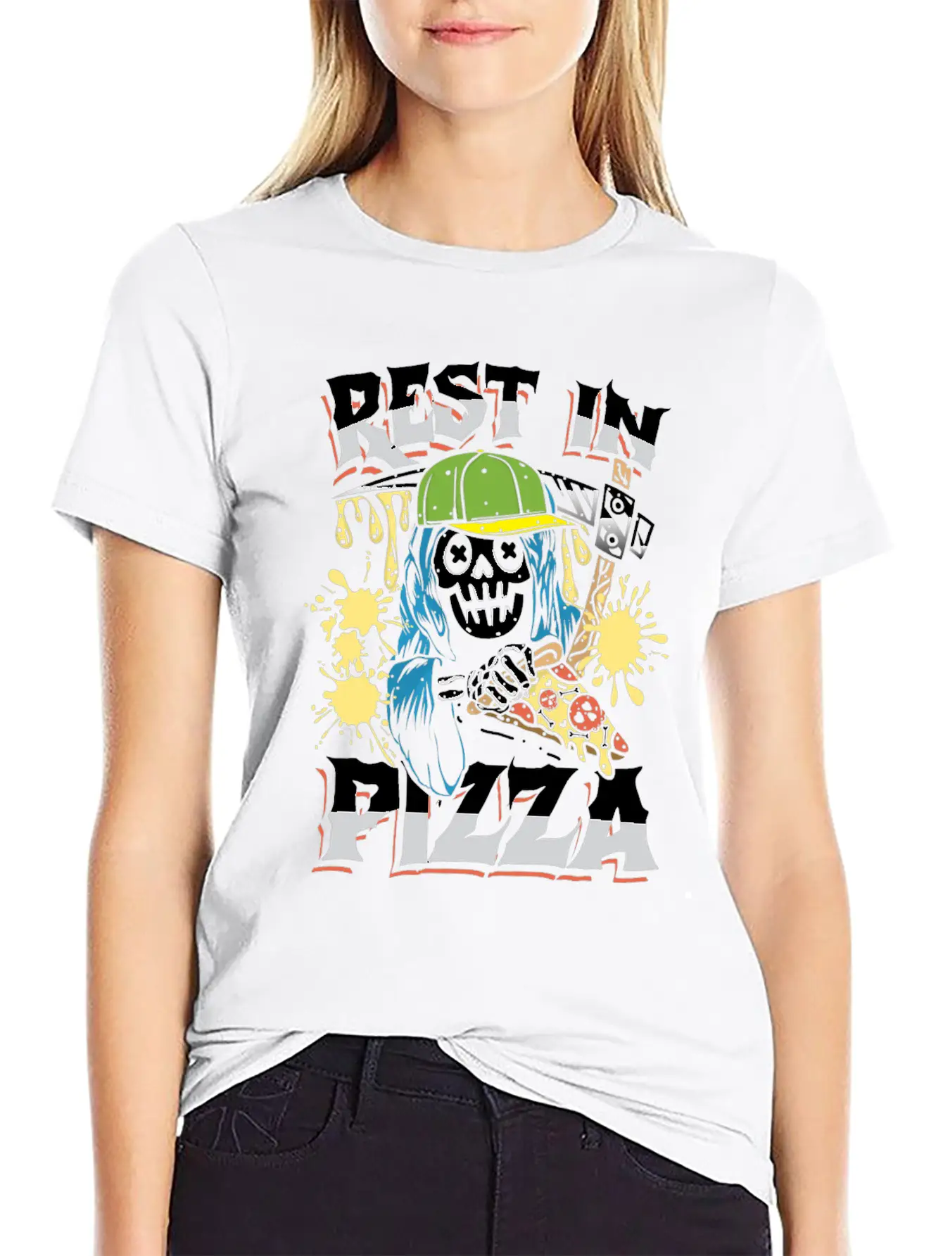Rest In Pizza Breathable Graphic T-Shirt – Perfect For Casual Days