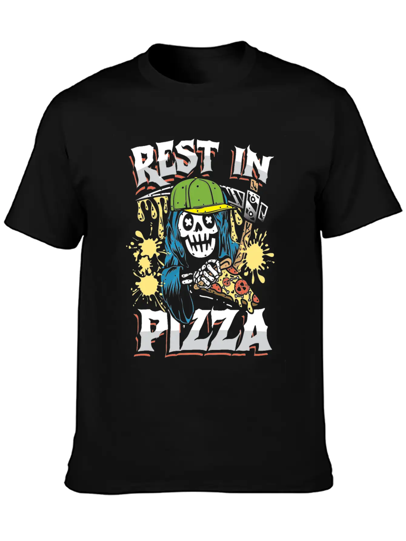 Rest In Pizza Breathable Graphic T-Shirt – Perfect For Casual Days
