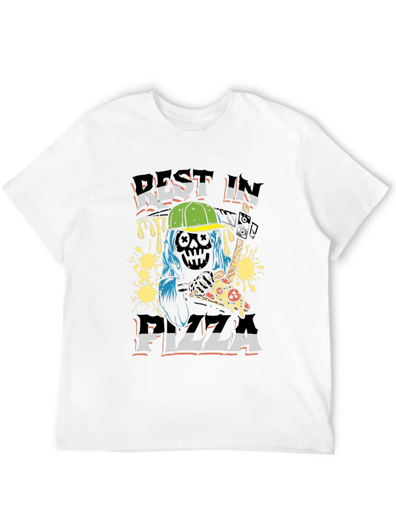 Rest In Pizza Breathable Graphic T-Shirt – Perfect For Casual Days